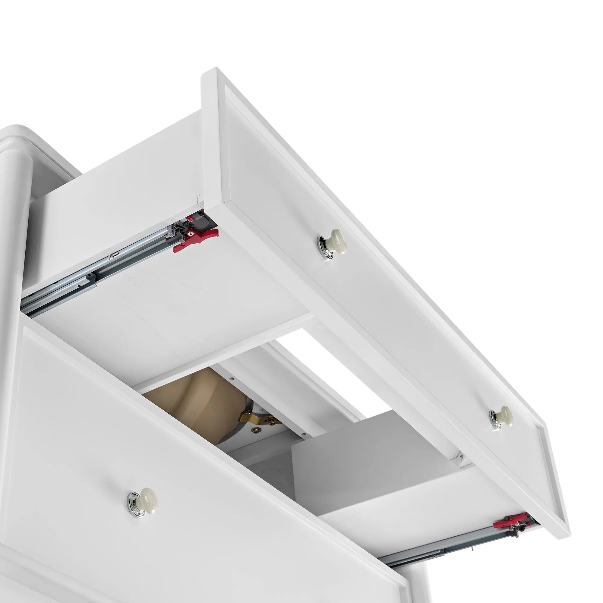 Juliette 48"W Scallop Single Bathroom Vanity | Blanc White |Cultured Marble Countertop - Image 10