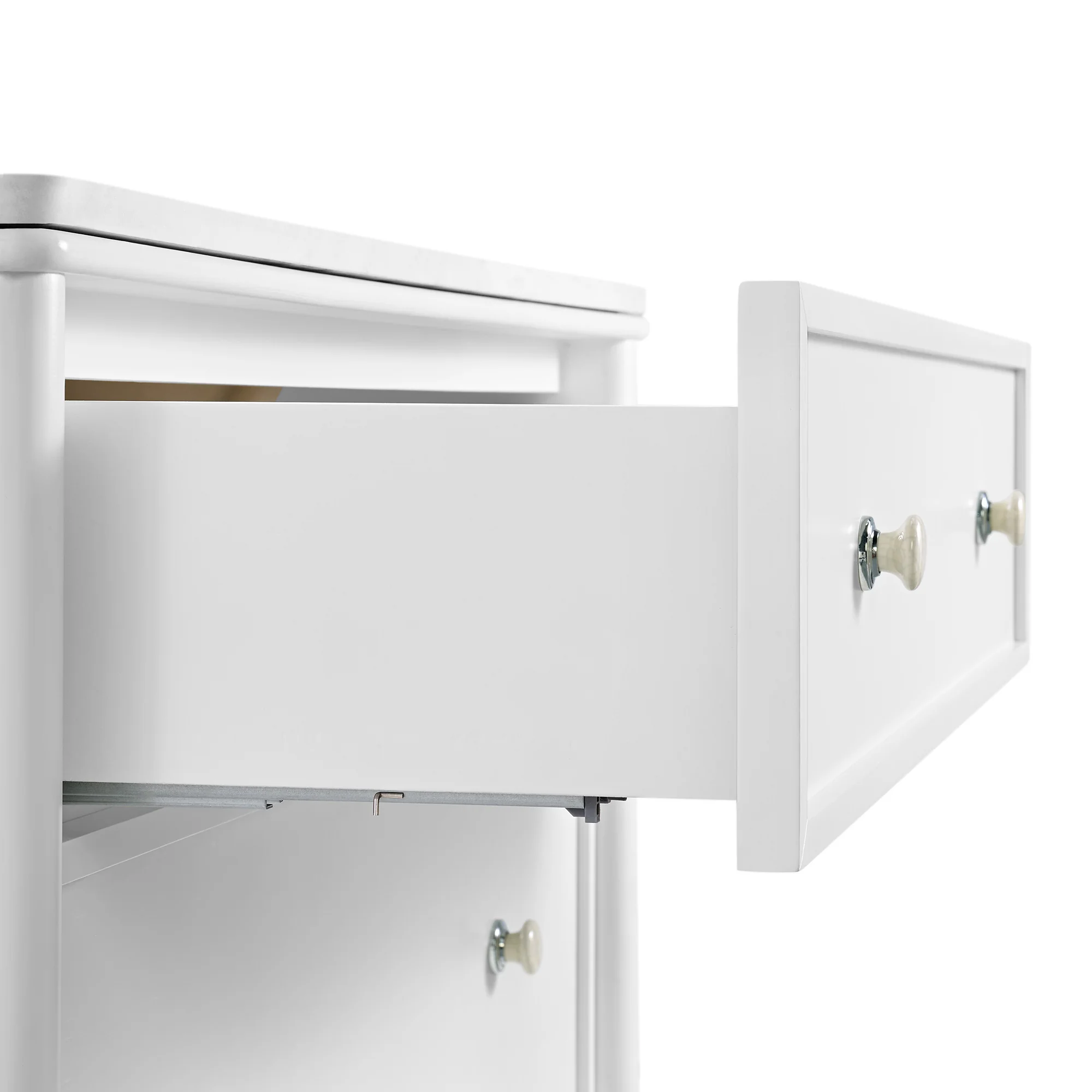 Juliette 48"W Scallop Single Bathroom Vanity | Blanc White |Cultured Marble Countertop - Image 11
