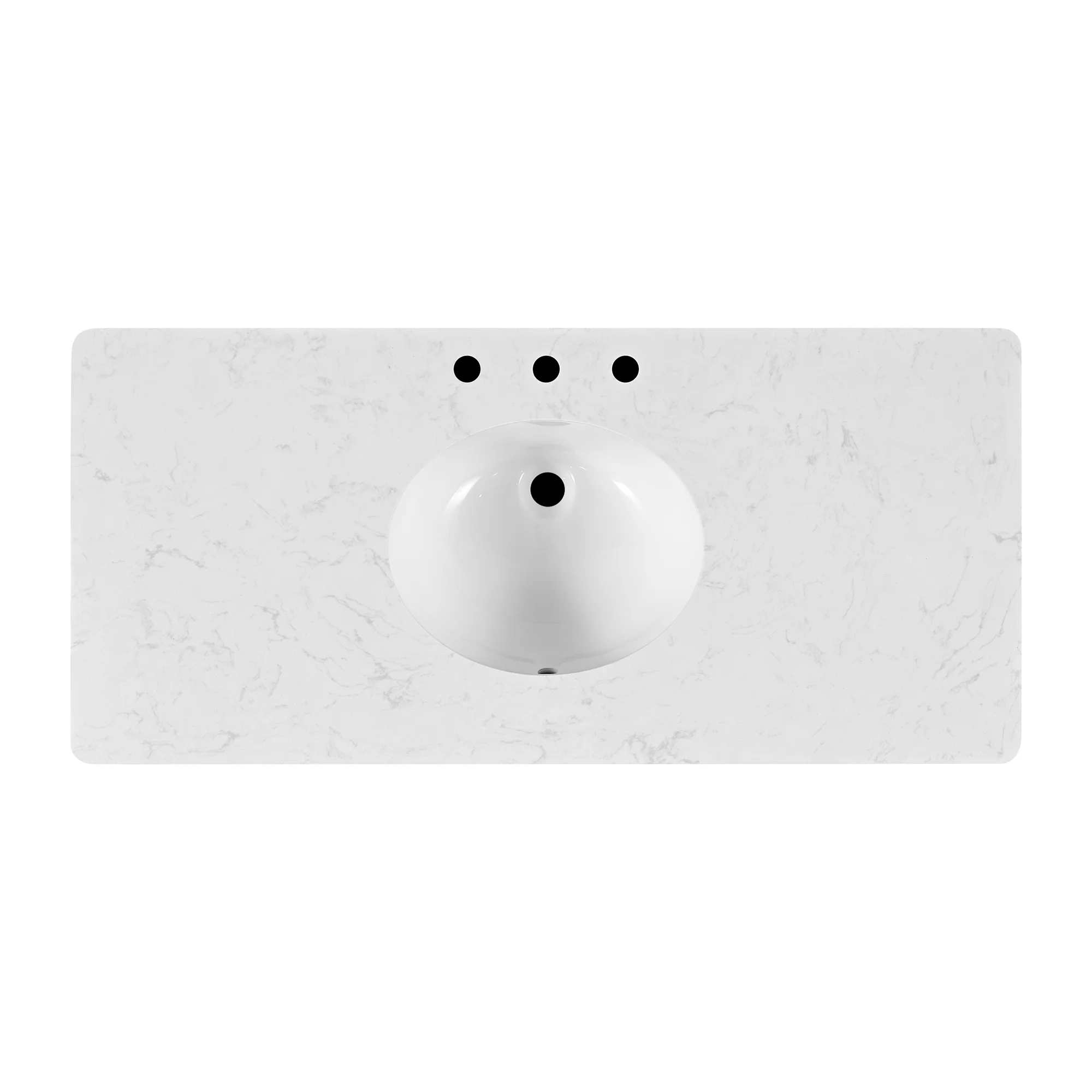 Juliette 48"W Scallop Single Bathroom Vanity | Blanc White |Cultured Marble Countertop - Image 12