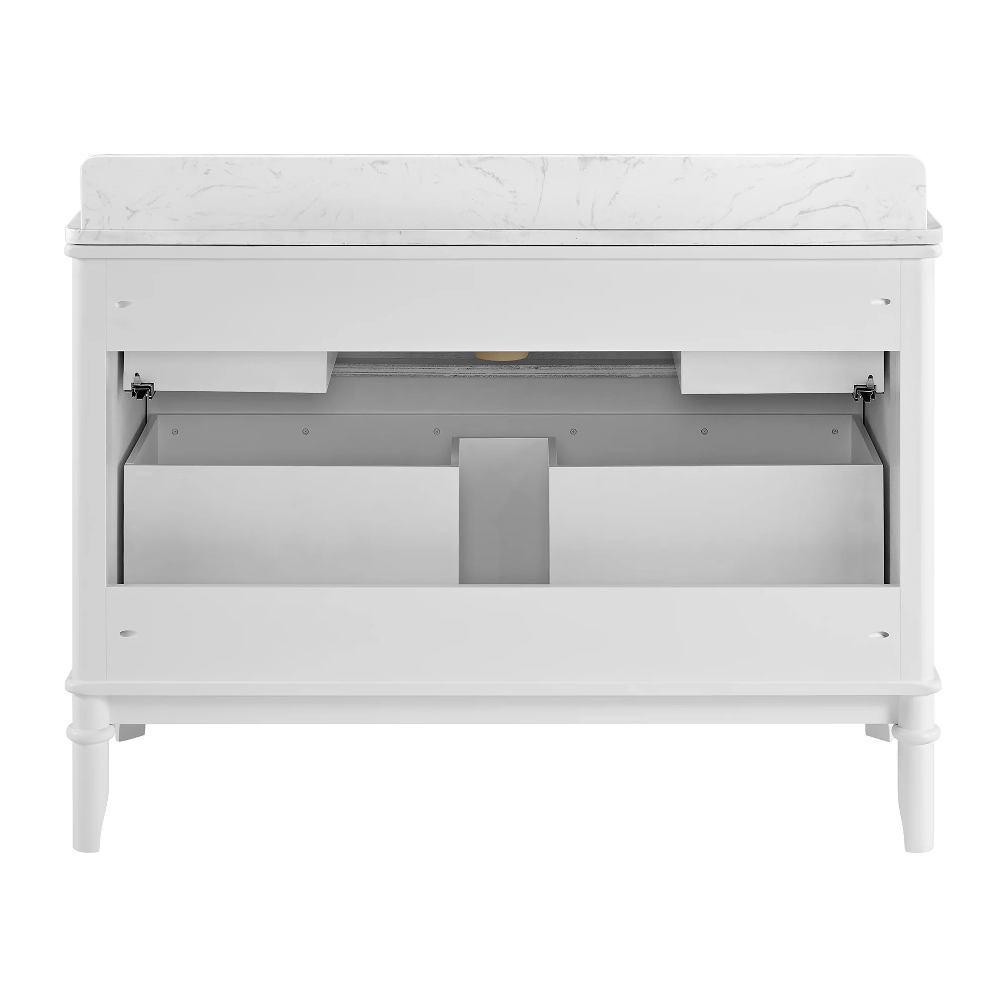 Juliette 48"W Scallop Single Bathroom Vanity | Blanc White |Cultured Marble Countertop - Image 14