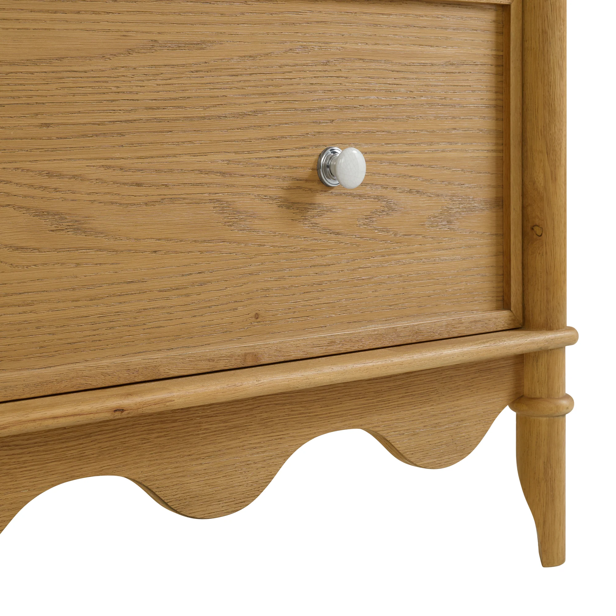 Juliette 48"W Scallop Single Bathroom Vanity | Enhanced Natural Oak |Cultured Marble Countertop - Image 15