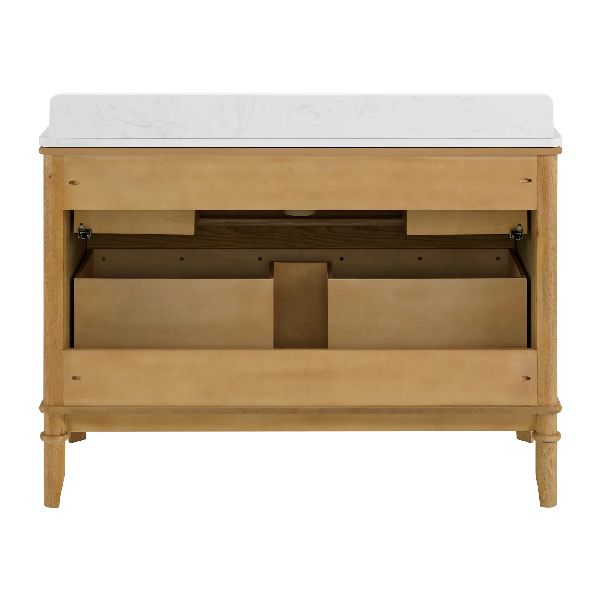 Juliette 48"W Scallop Single Bathroom Vanity | Enhanced Natural Oak |Cultured Marble Countertop - Image 17