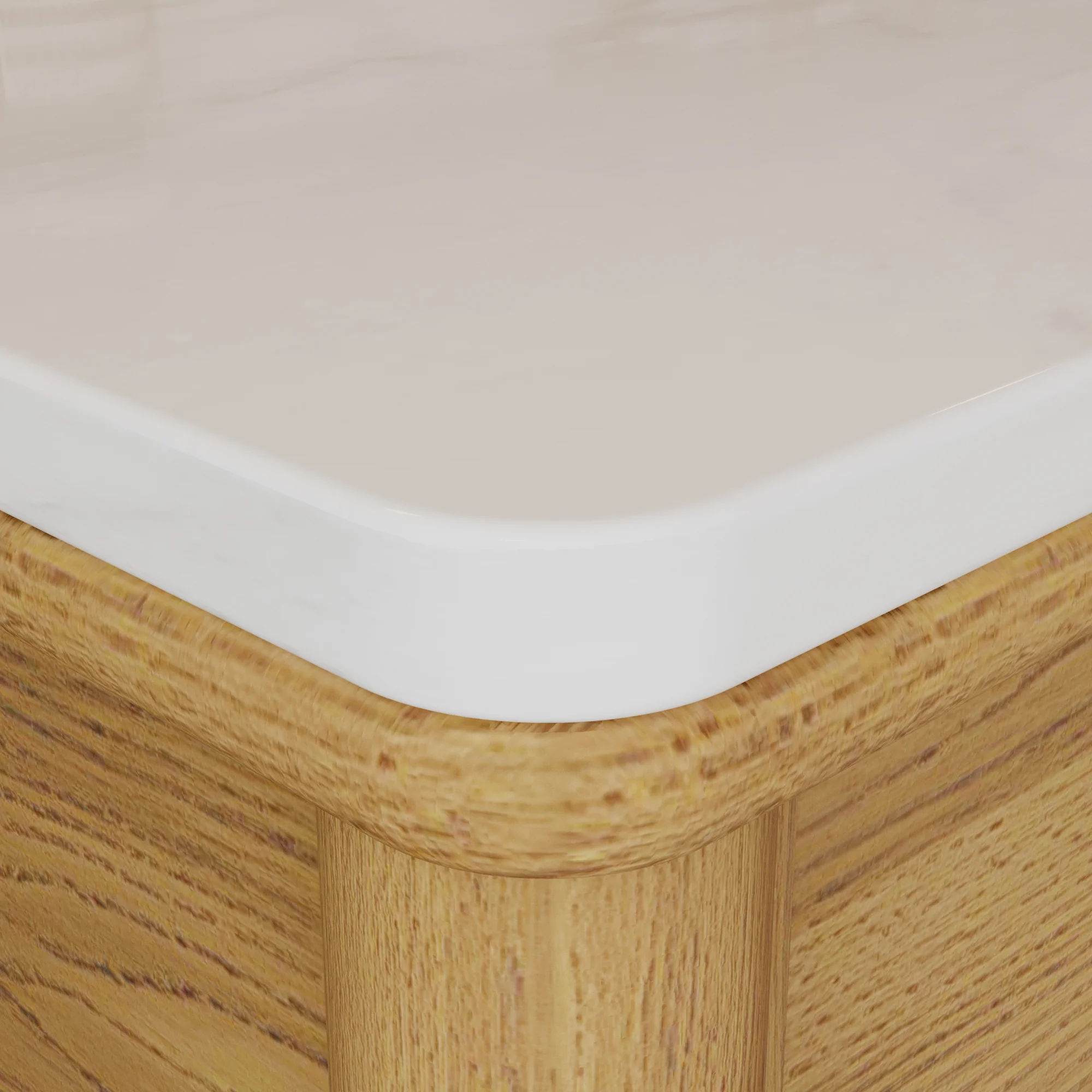 Juliette 48"W Scallop Single Bathroom Vanity | Enhanced Natural Oak |Cultured Marble Countertop - Image 8