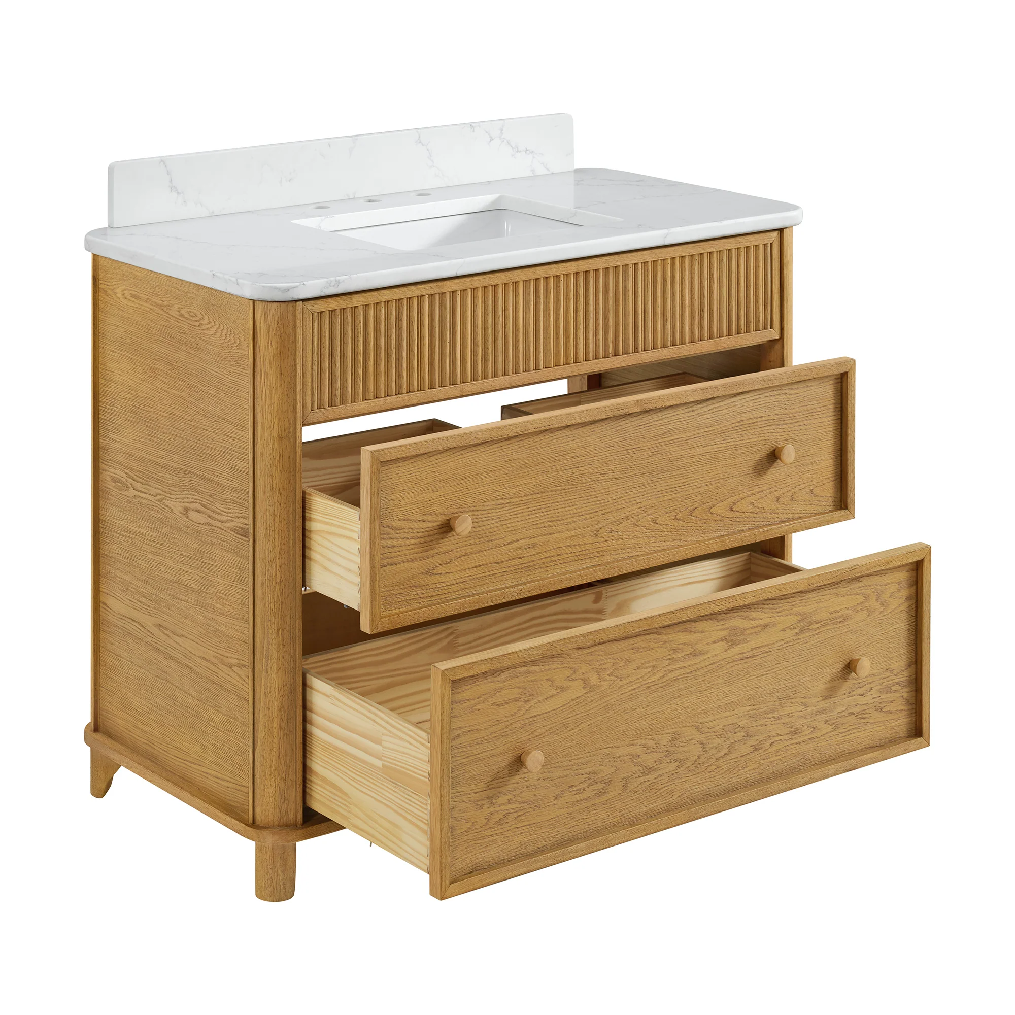 Kathryne 42" Single Bathroom Vanity | Statuario Quartz Countertop - Image 7