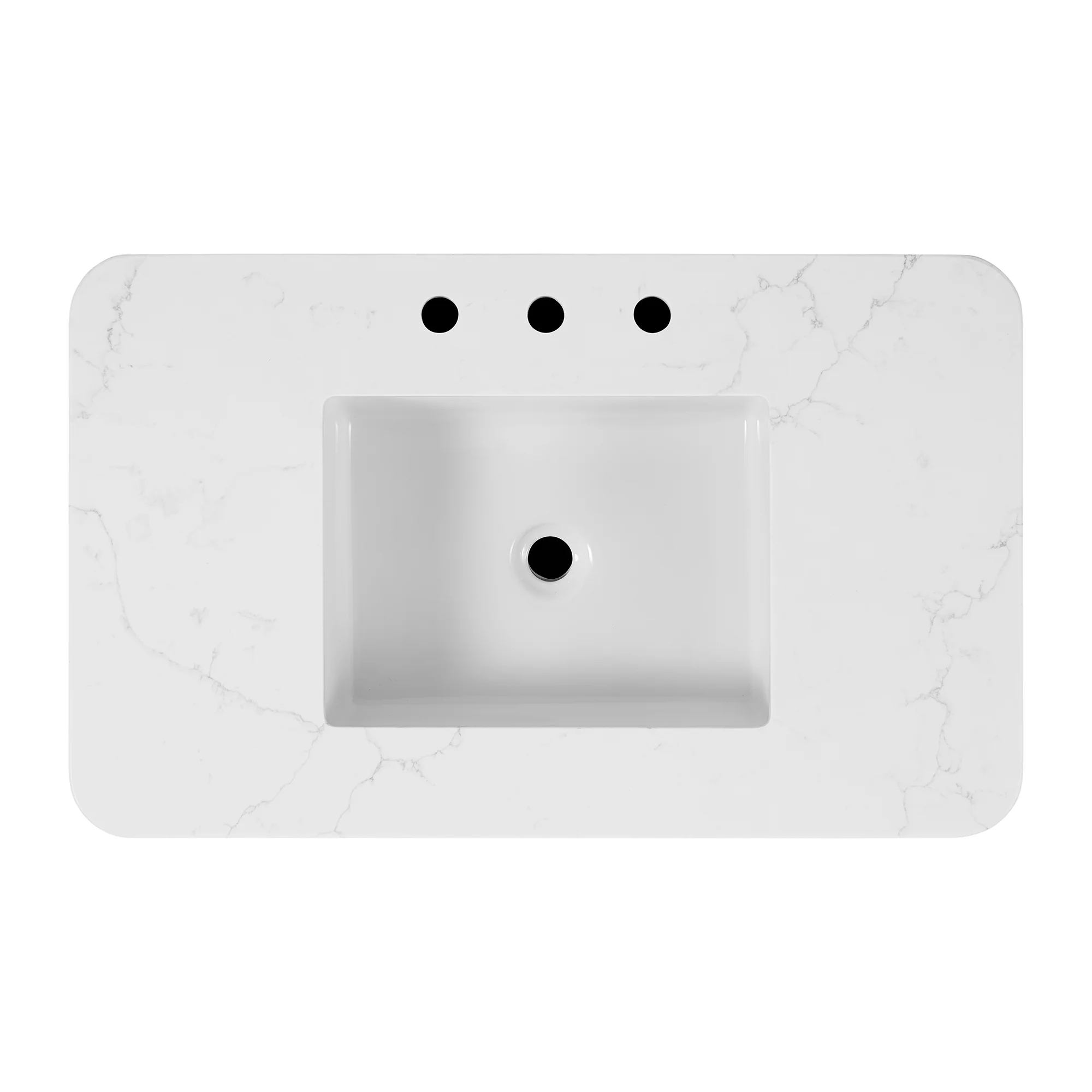 Kathryne 36" Single Bathroom Vanity in Enhanced Brown Oak | Statuario Quartz Countertop - Image 12