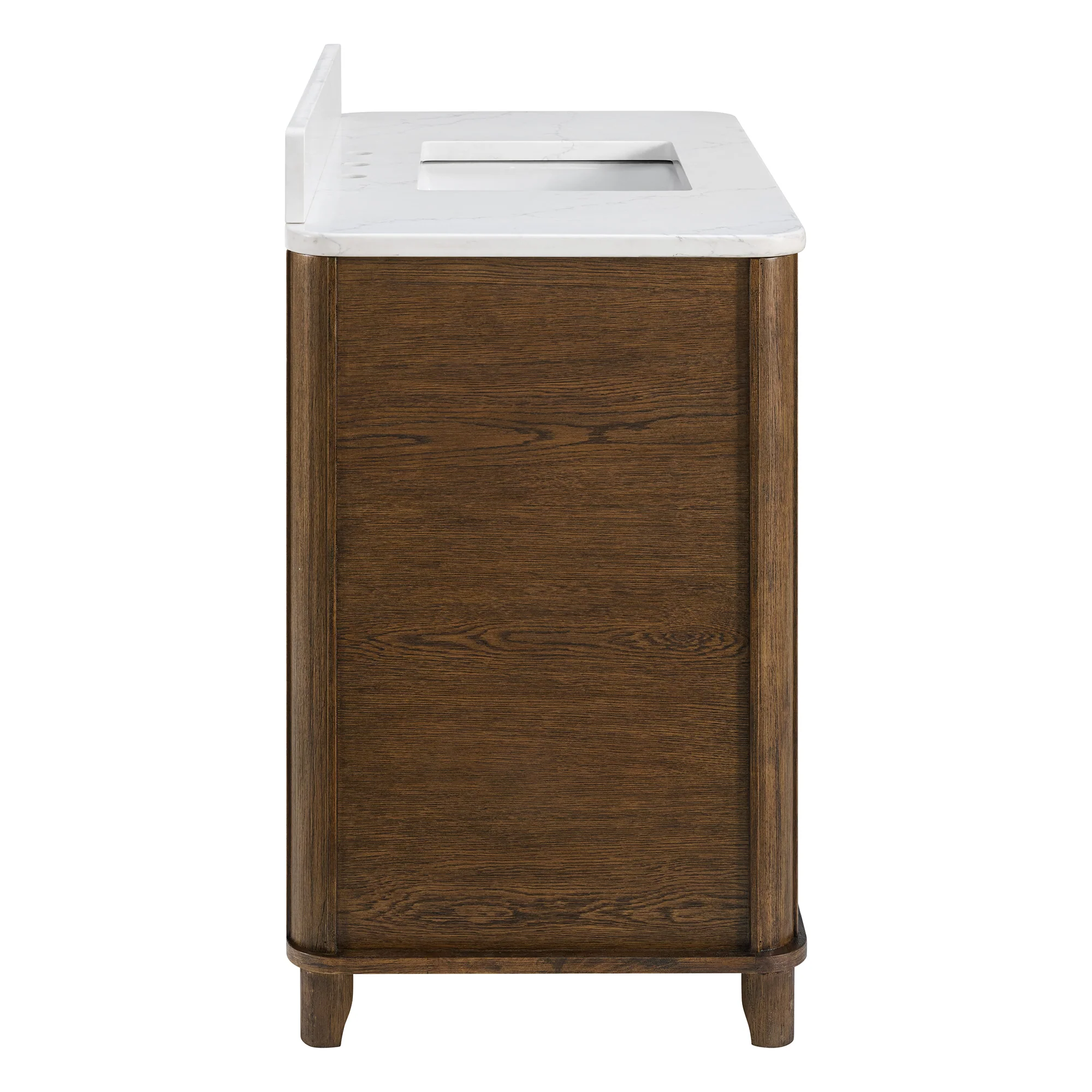 Kathryne 42" Single Bathroom Vanity in Enhanced Brown Oak | Statuario Quartz Countertop - Image 17