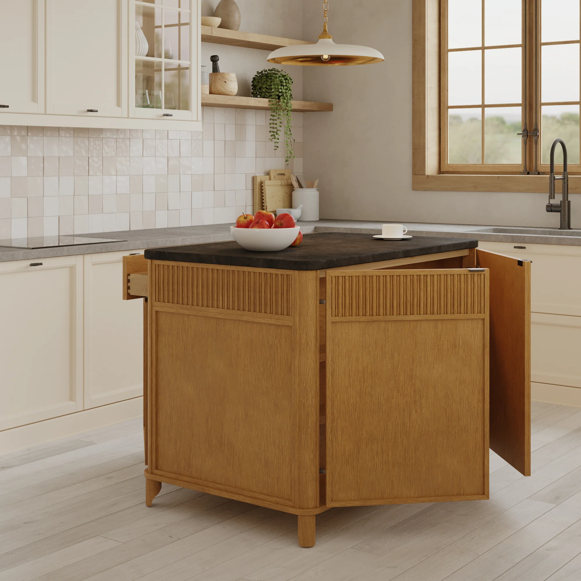 Kathryne 48" Kitchen Island | Quartz Countertop - Image 12