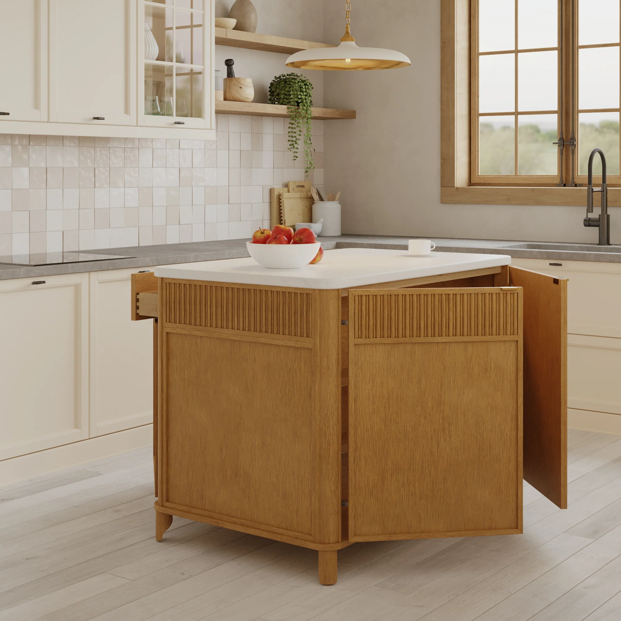 Kathryne 48" Kitchen Island | Quartz Countertop - Image 22