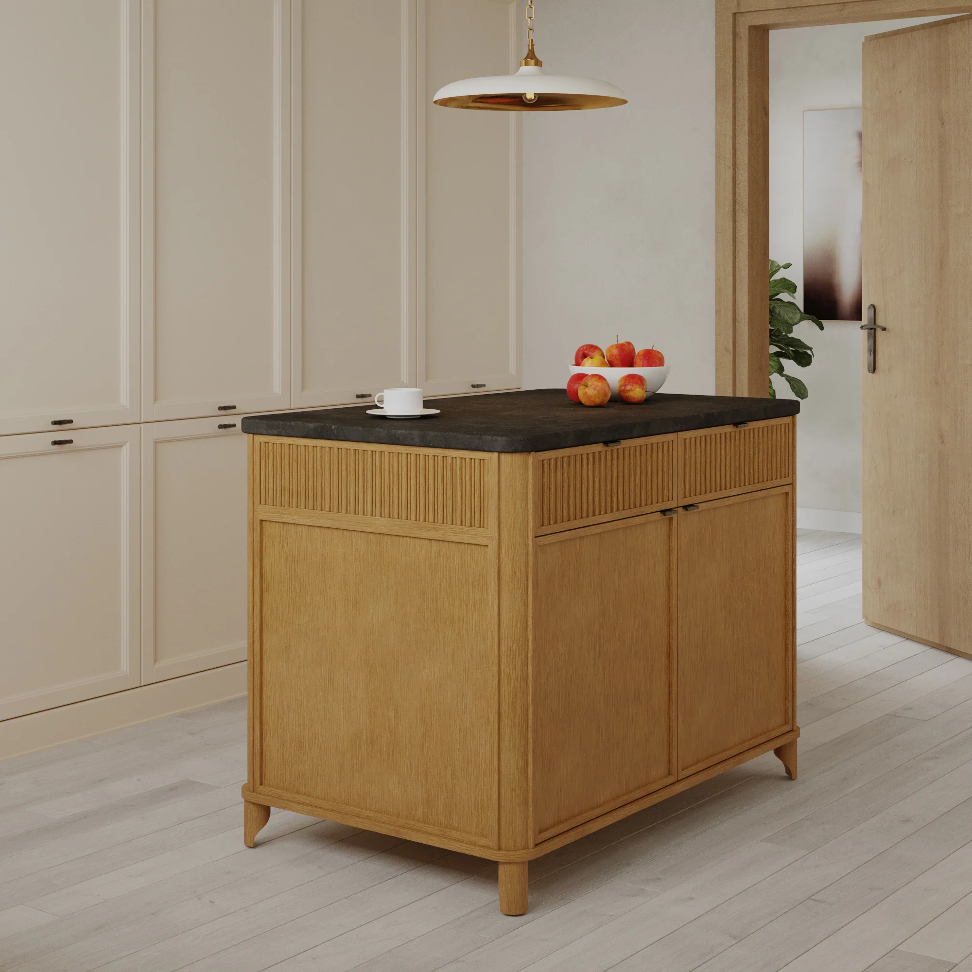 Kathryne 48" Kitchen Island | Quartz Countertop - Image 4