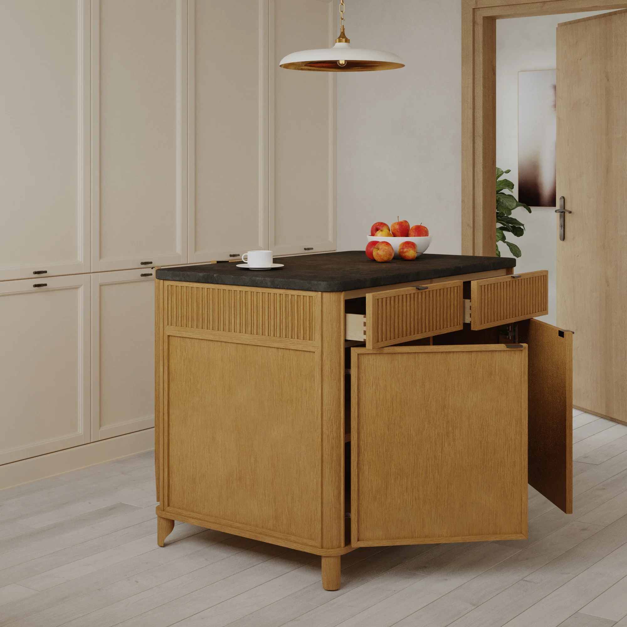 Kathryne 48" Kitchen Island | Quartz Countertop - Image 6