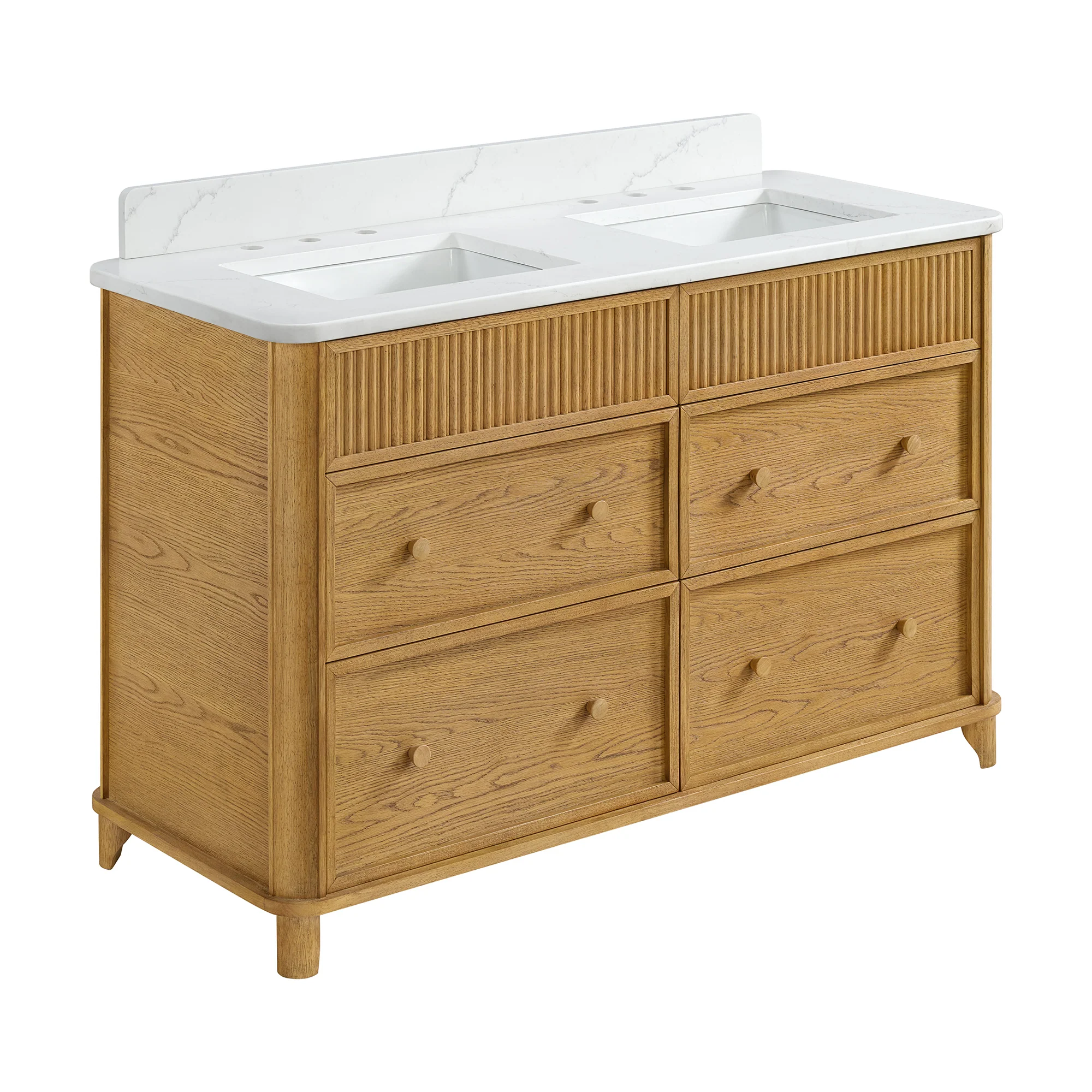 Kathryne 54" Double Bathroom Vanity | Statuario Quartz Countertop - Image 12