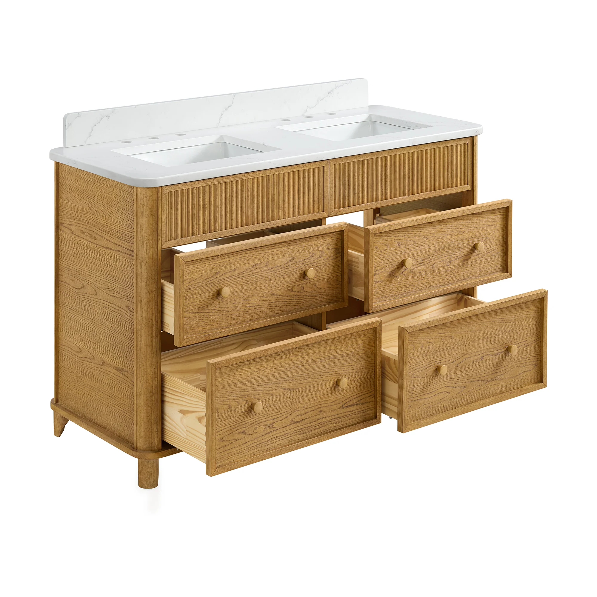 Kathryne 54" Double Bathroom Vanity | Statuario Quartz Countertop - Image 14