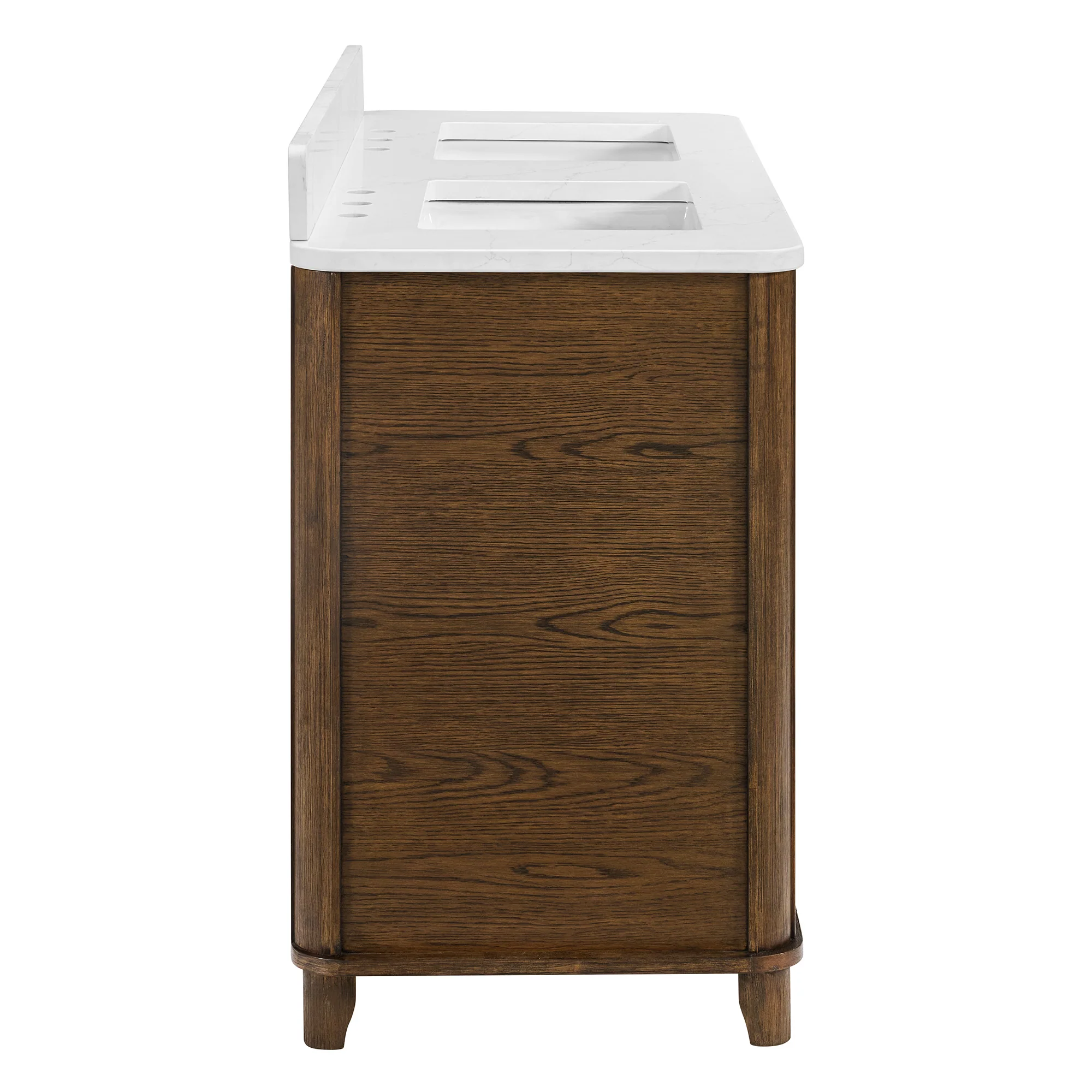 Kathryne 54" Double Bathroom Vanity in Enhanced Brown Oak | Statuario Quartz Countertop - Image 17