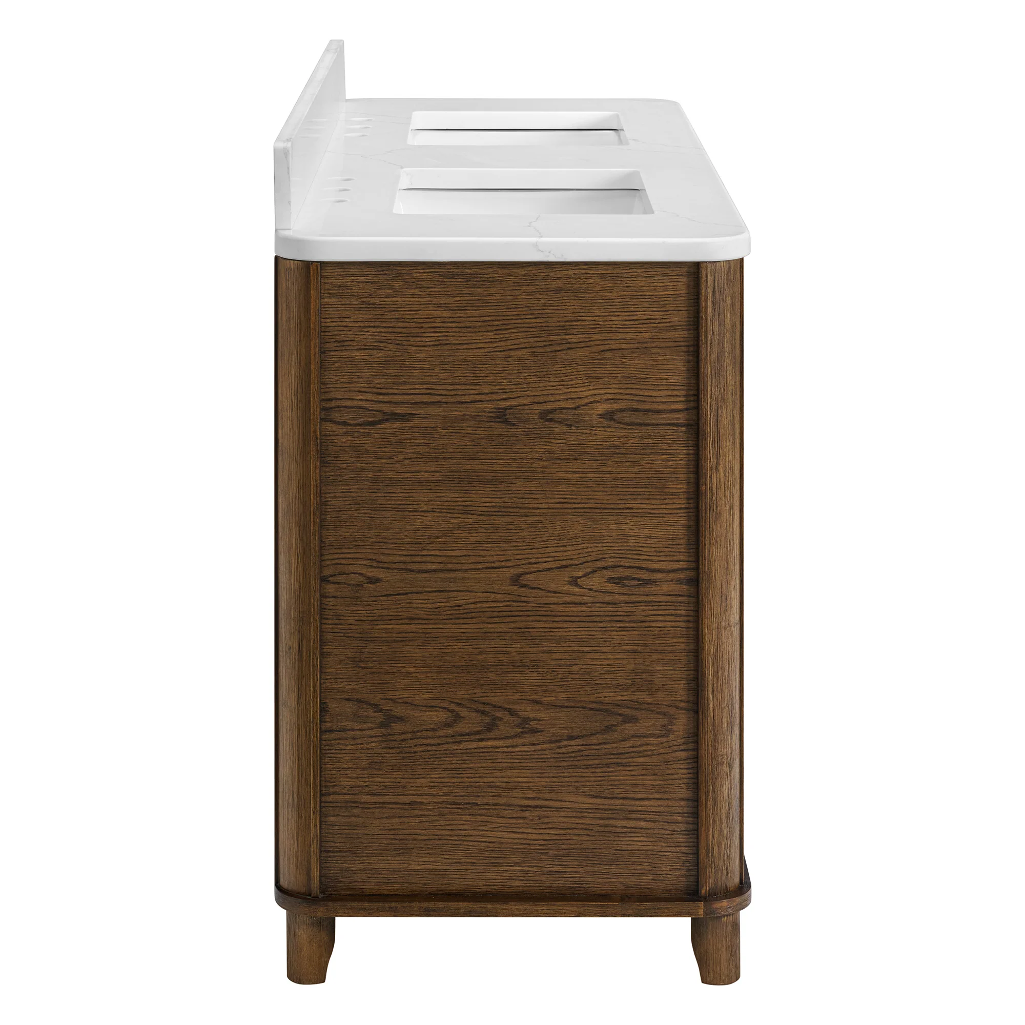 Kathryne 60" Double Bathroom Vanity in Enhanced Brown Oak | Statuario Quartz Countertop - Image 17
