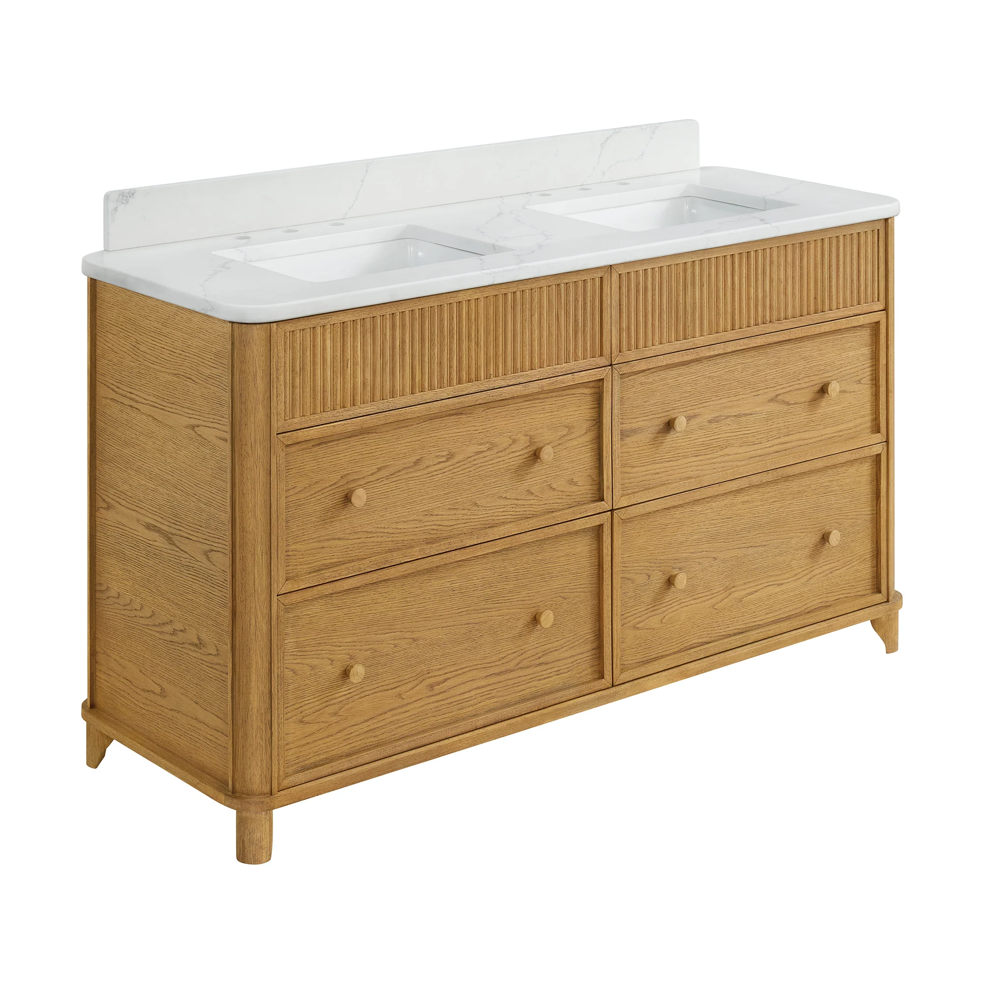 Kathryne 60" Double Bathroom Vanity | Statuario Quartz Countertop - Image 6
