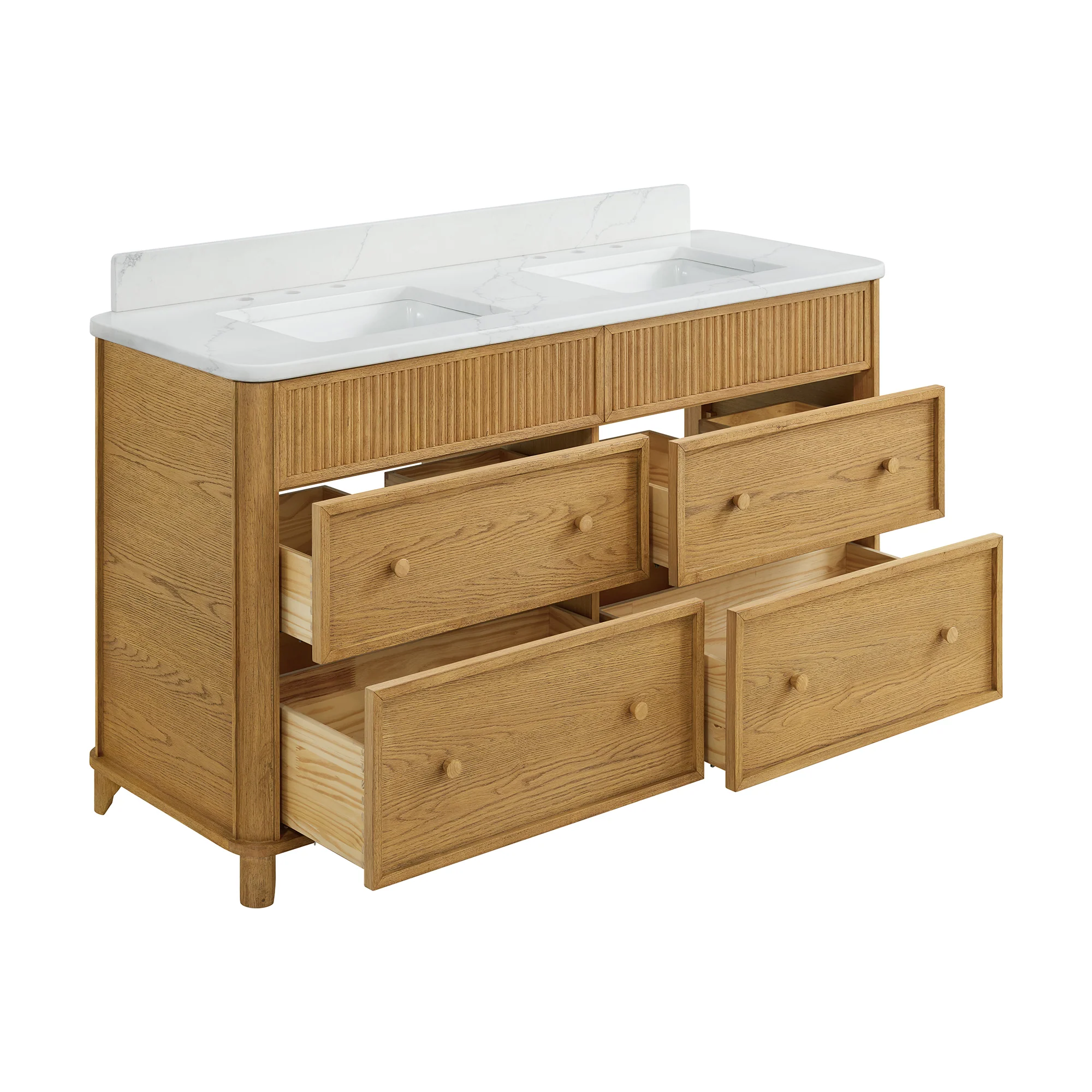 Kathryne 60" Double Bathroom Vanity | Statuario Quartz Countertop - Image 7