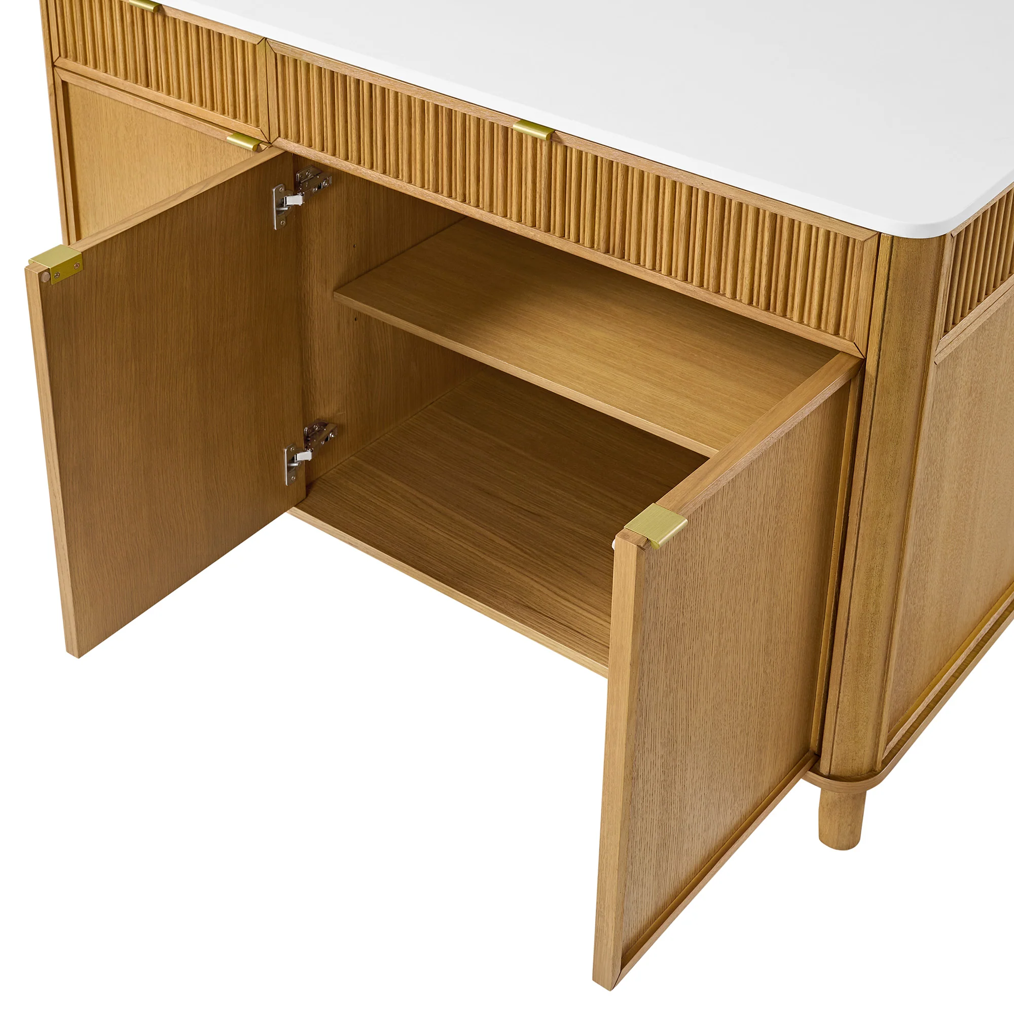 Kathryne 60" Kitchen Island in Oak | Quartz Countertop - Image 10