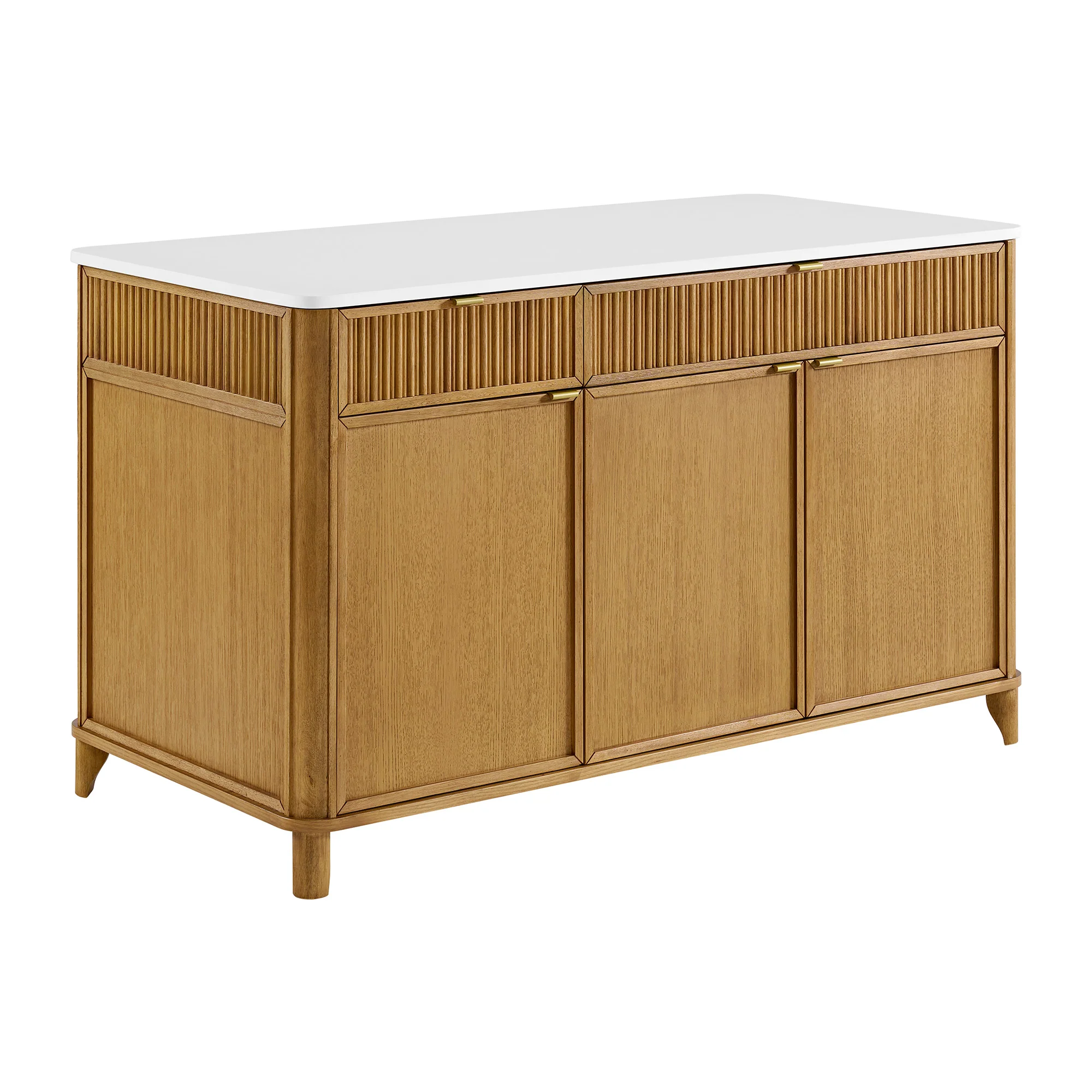 Kathryne 60" Kitchen Island in Oak | Quartz Countertop - Image 15