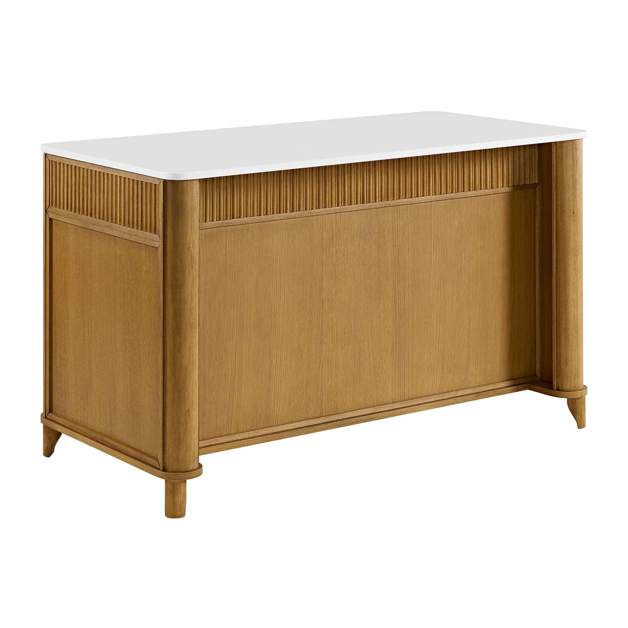Kathryne 60" Kitchen Island in Oak | Quartz Countertop - Image 17