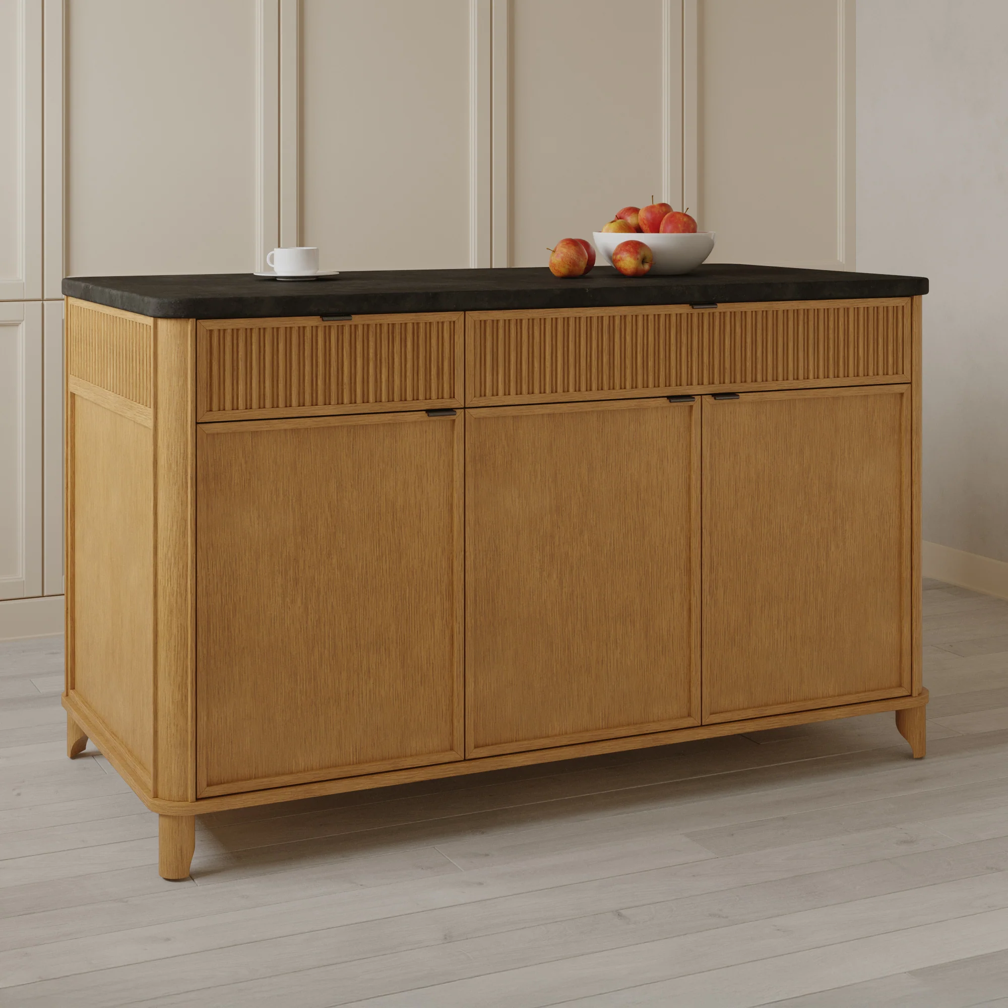 Kathryne 60" Kitchen Island in Oak | Quartz Countertop - Image 20