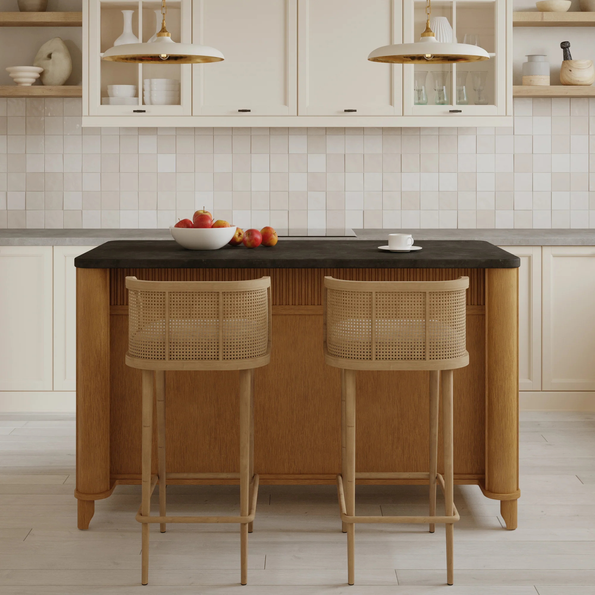 Kathryne 60" Kitchen Island in Oak | Quartz Countertop - Image 23