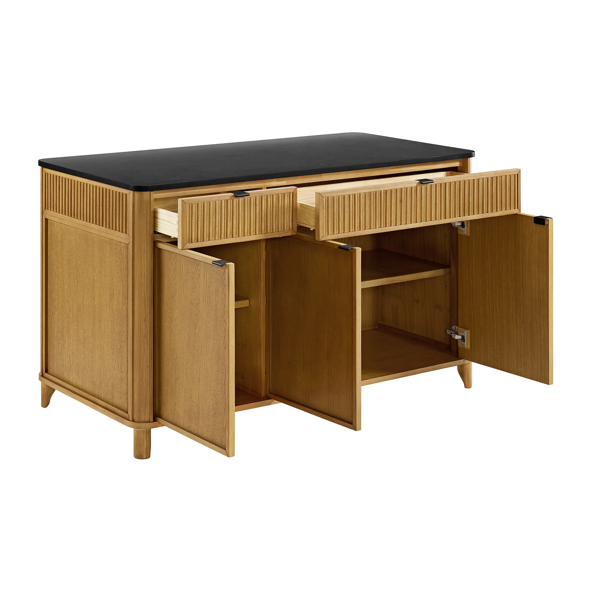 Kathryne 60" Kitchen Island in Oak | Quartz Countertop - Image 27