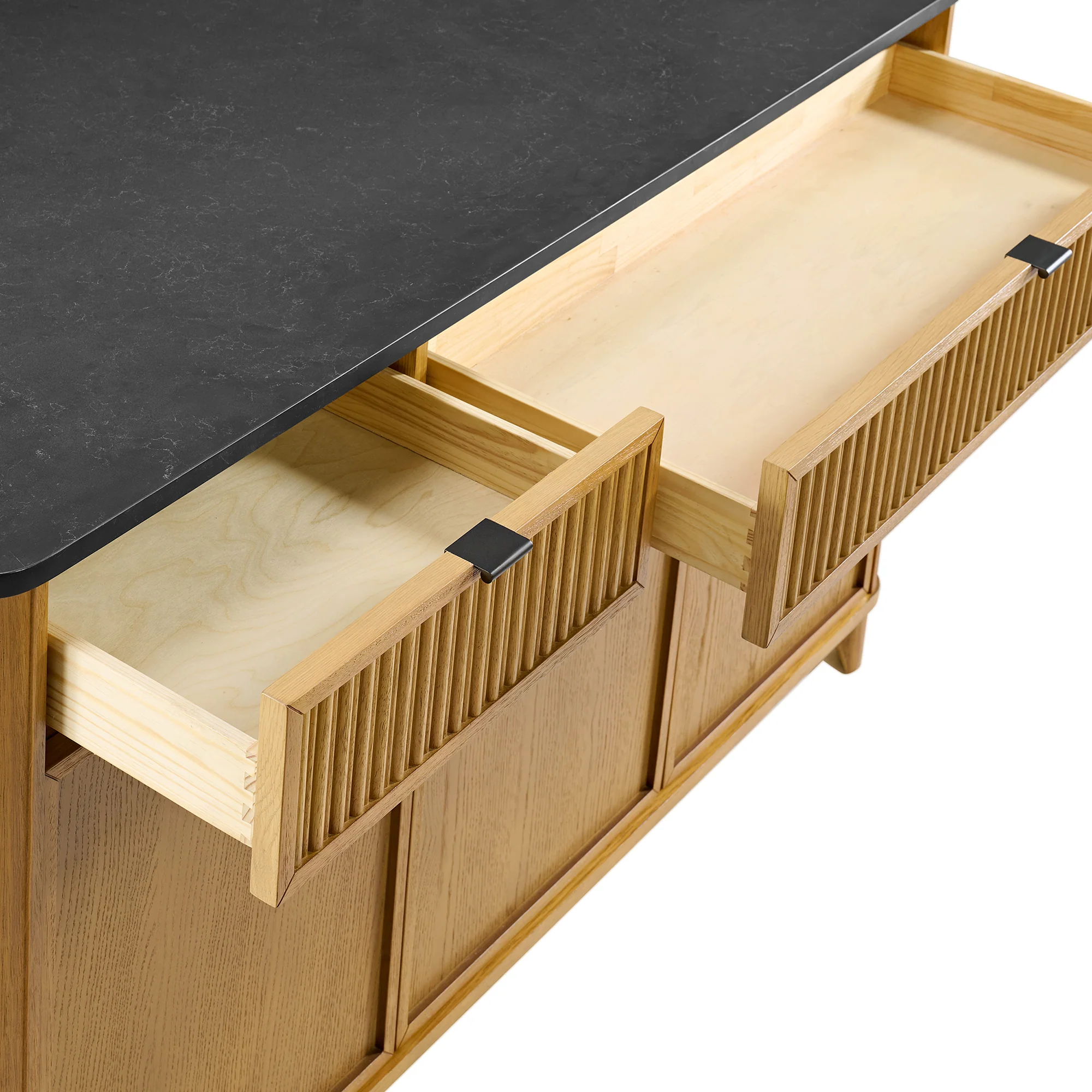 Kathryne 60" Kitchen Island in Oak | Quartz Countertop - Image 28
