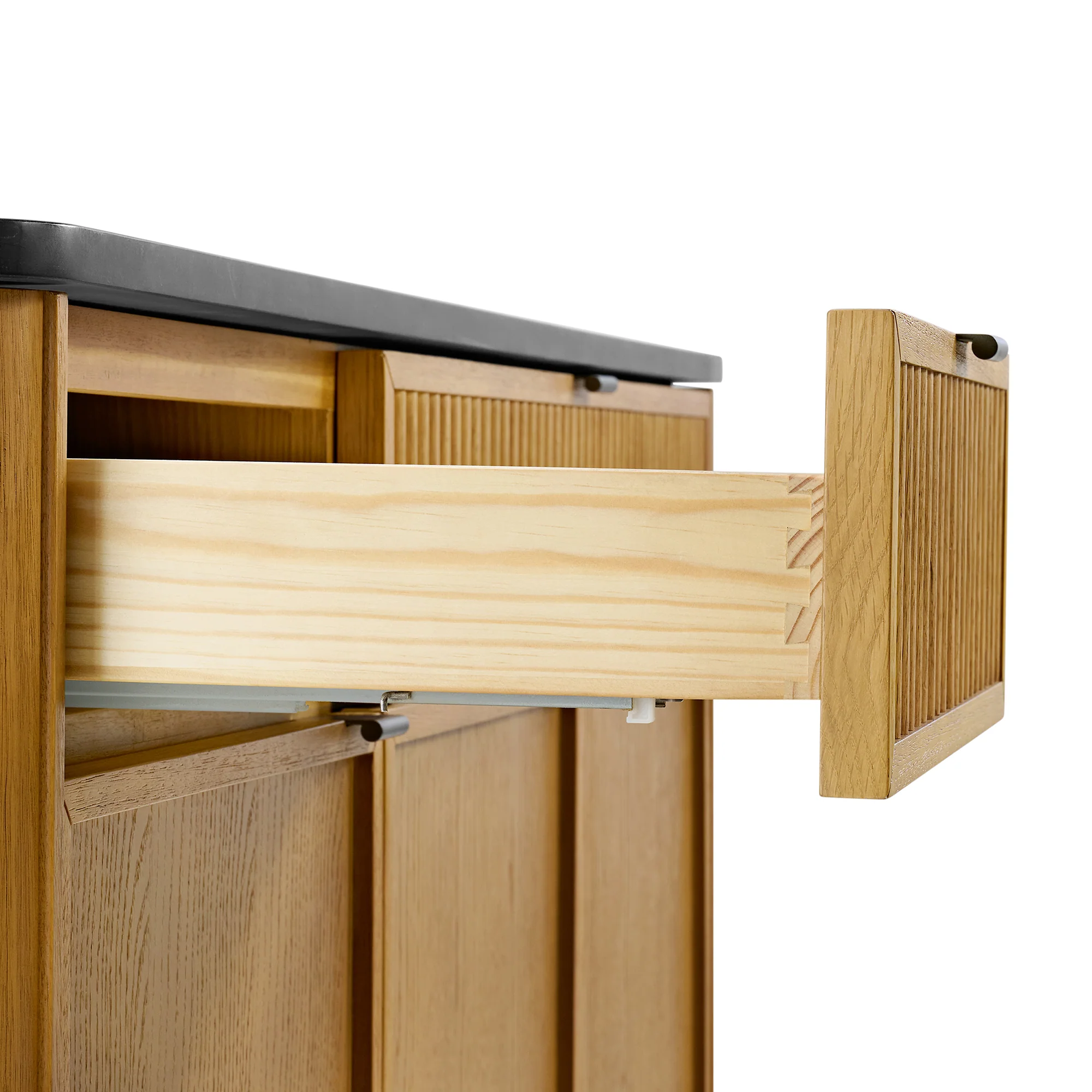 Kathryne 60" Kitchen Island in Oak | Quartz Countertop - Image 32