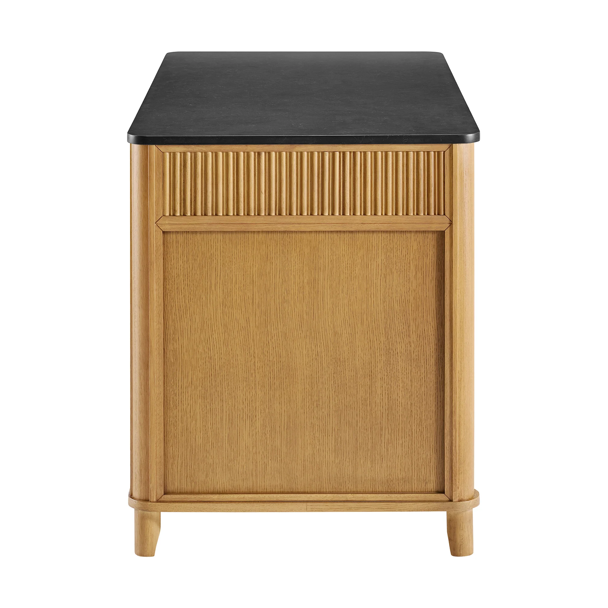 Kathryne 60" Kitchen Island in Oak | Quartz Countertop - Image 34