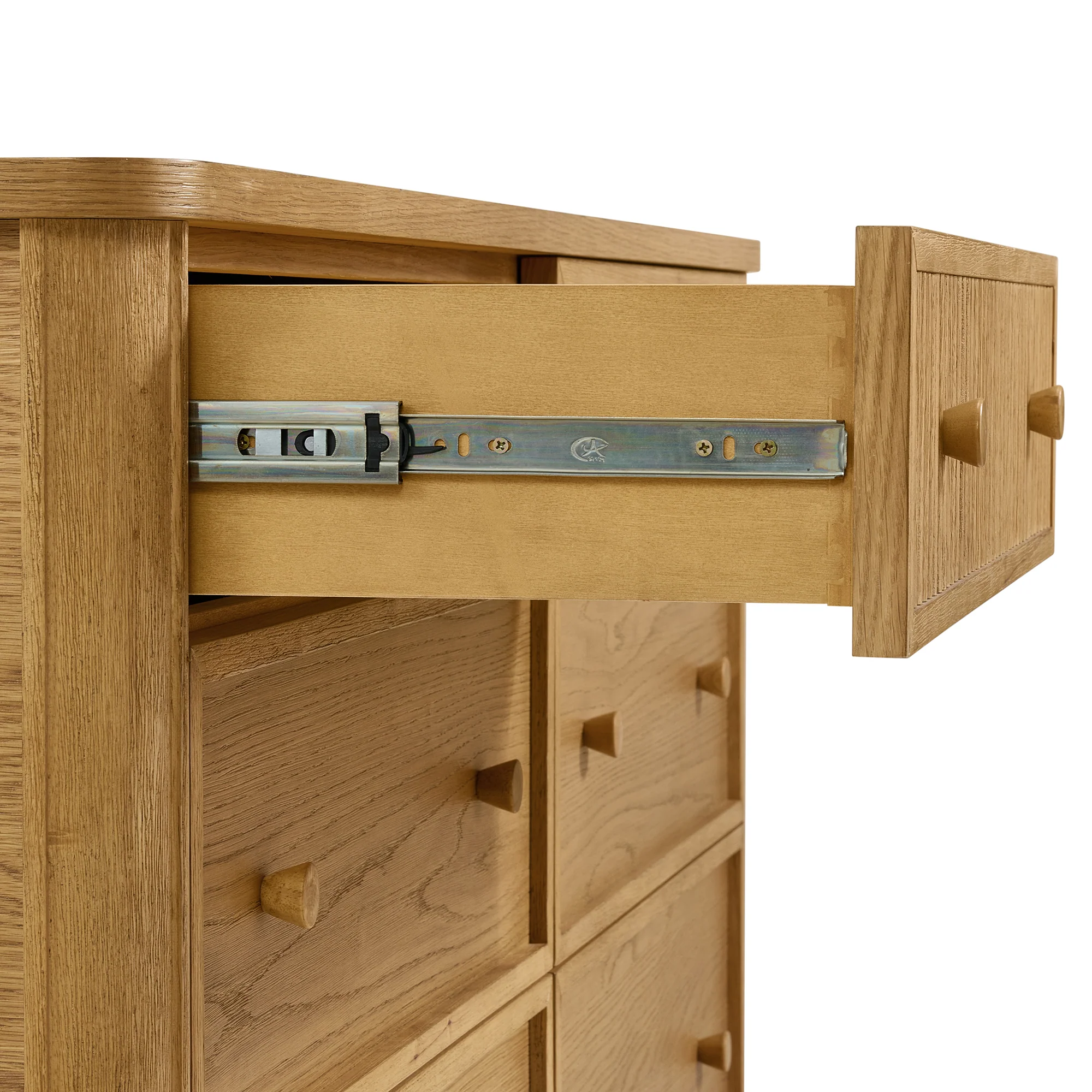 Kathryne 64" Wide Solid Wood 6-Drawer Double Dresser In Natural Oak - Image 11