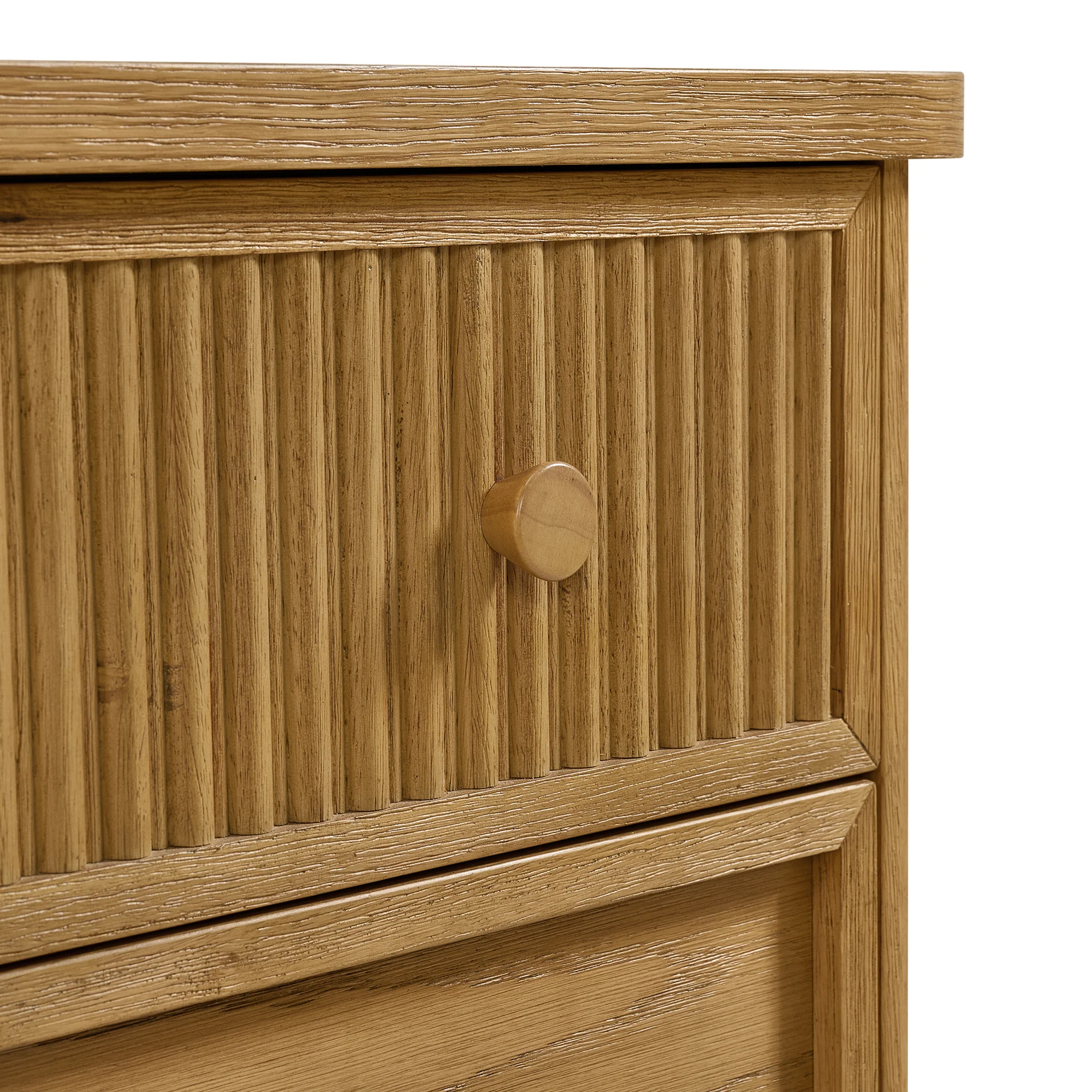 Kathryne 64" Wide Solid Wood 6-Drawer Double Dresser In Natural Oak - Image 9