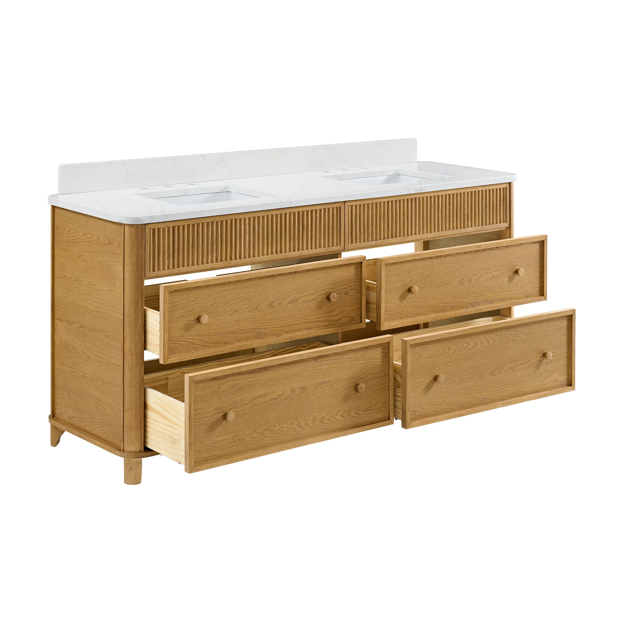 Kathryne 72" Double Sink Bathroom Vanity | Statuario Quartz Countertop - Image 8