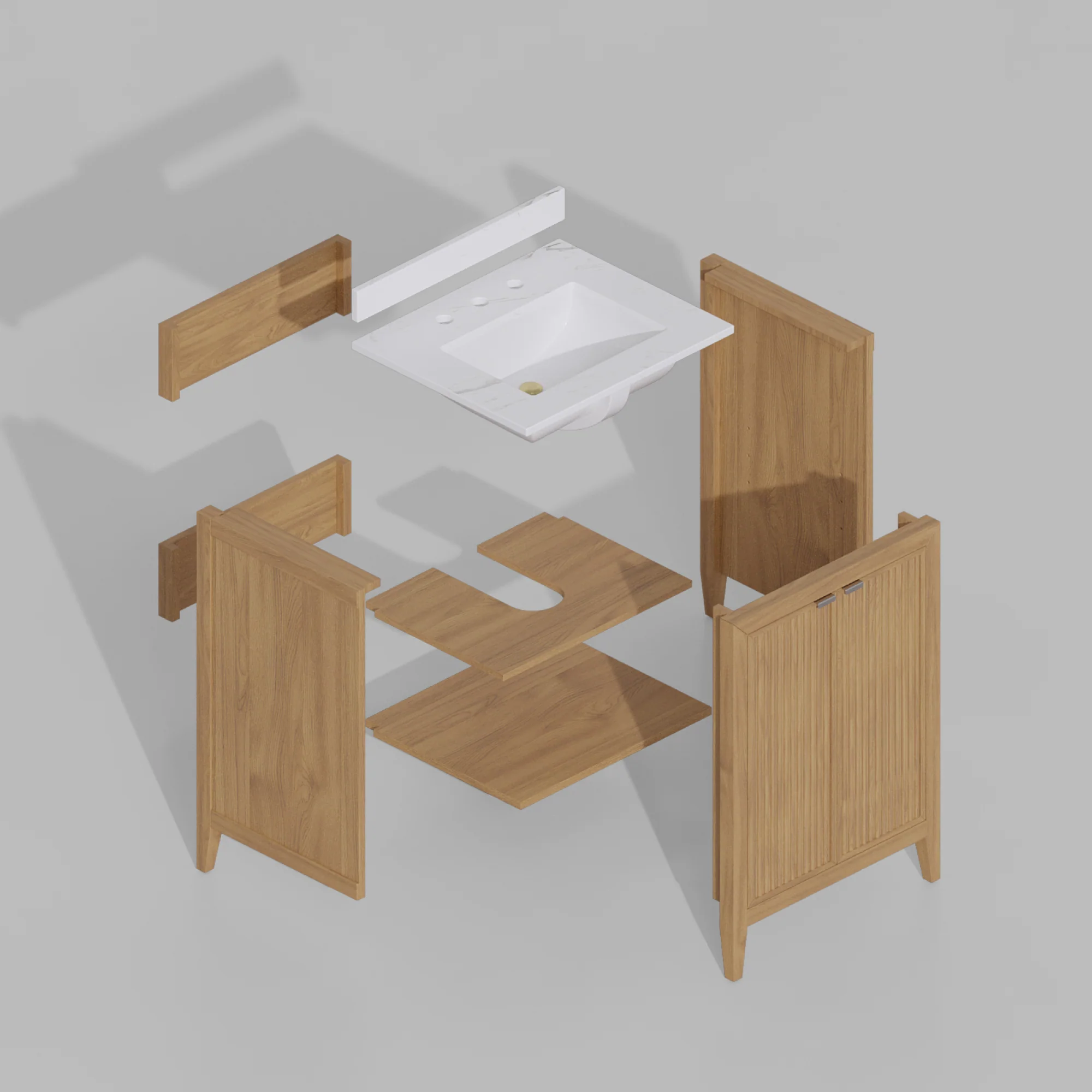 Kendal 24"W x 20"D RTA Single Bathroom Vanity | Calacatta Gold Quartz Countertop - Image 14