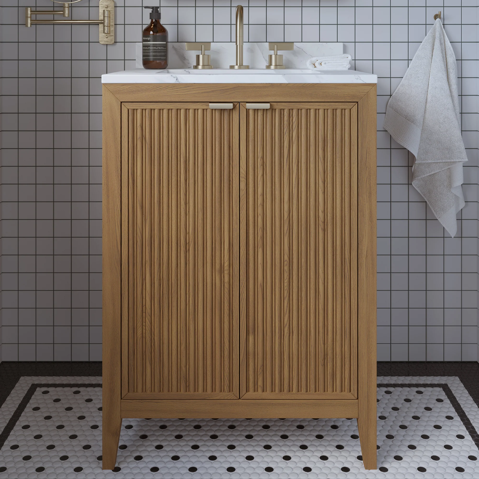 Kendal 24"W x 20"D RTA Single Bathroom Vanity | Calacatta Gold Quartz Countertop - Image 15
