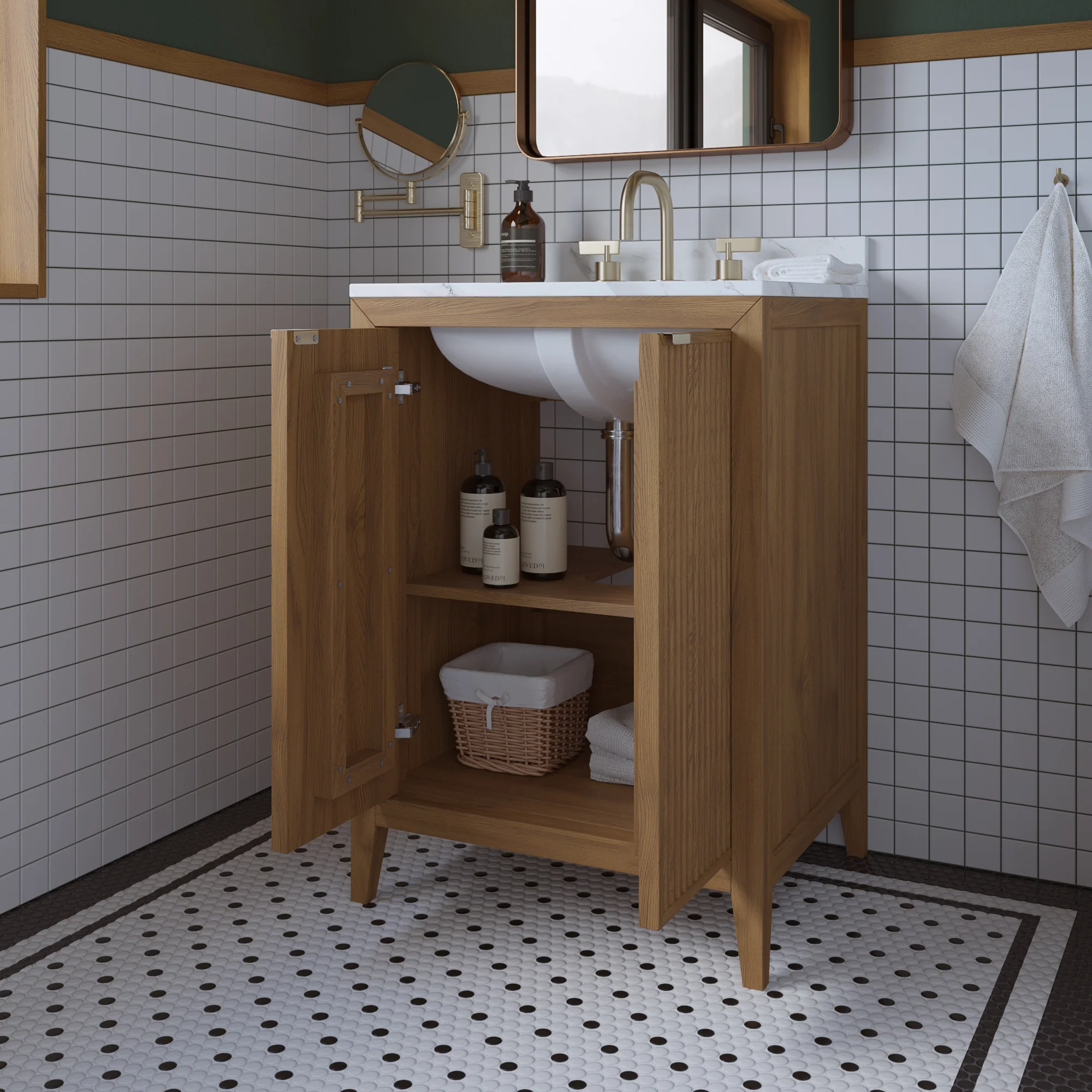 Kendal 24"W x 20"D RTA Single Bathroom Vanity | Calacatta Gold Quartz Countertop - Image 3