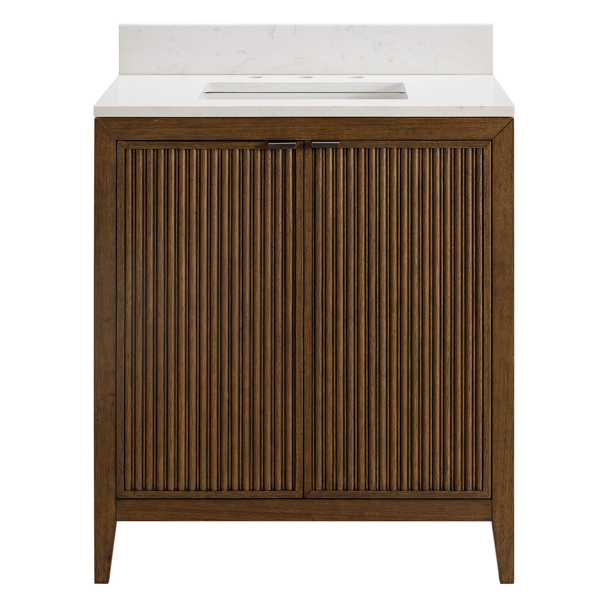 Kendal 30" RTA Single Bathroom Vanity in Enhanced Brown Oak | Cararra Engineered Marble - Image 10