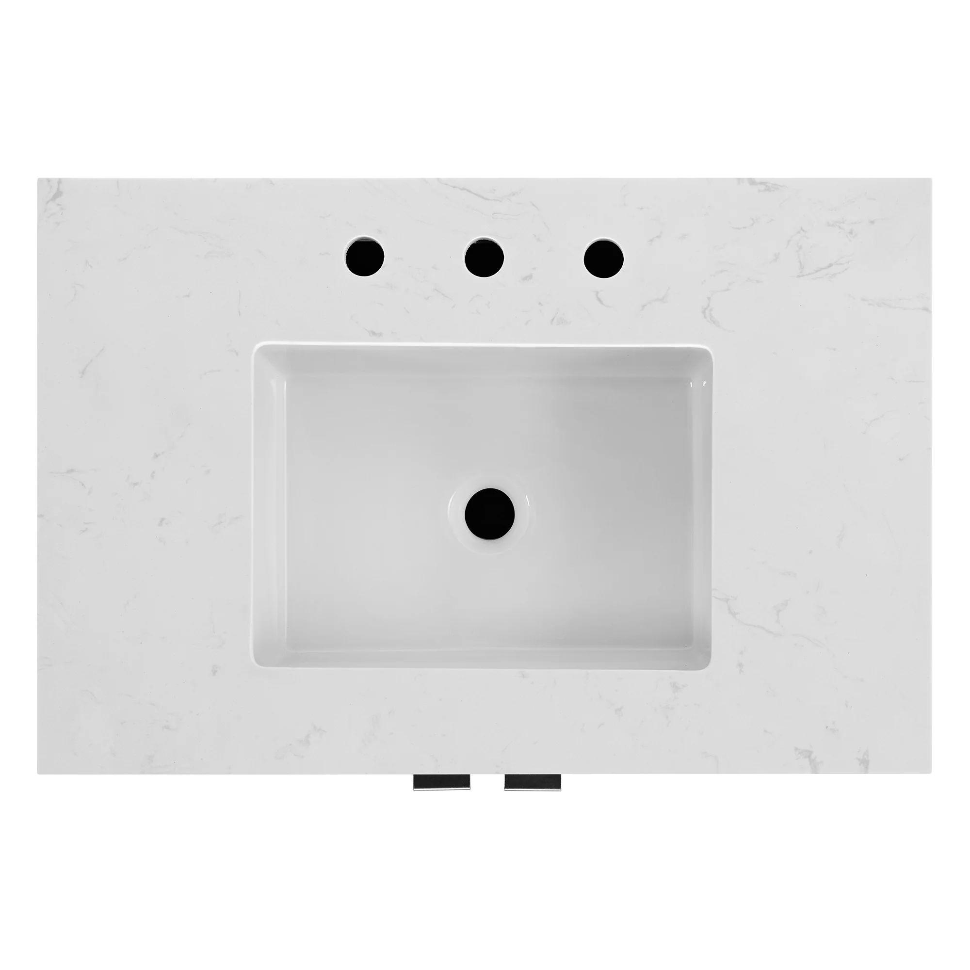 Kendal 30" RTA Single Bathroom Vanity in Enhanced Brown Oak | Cararra Engineered Marble - Image 3