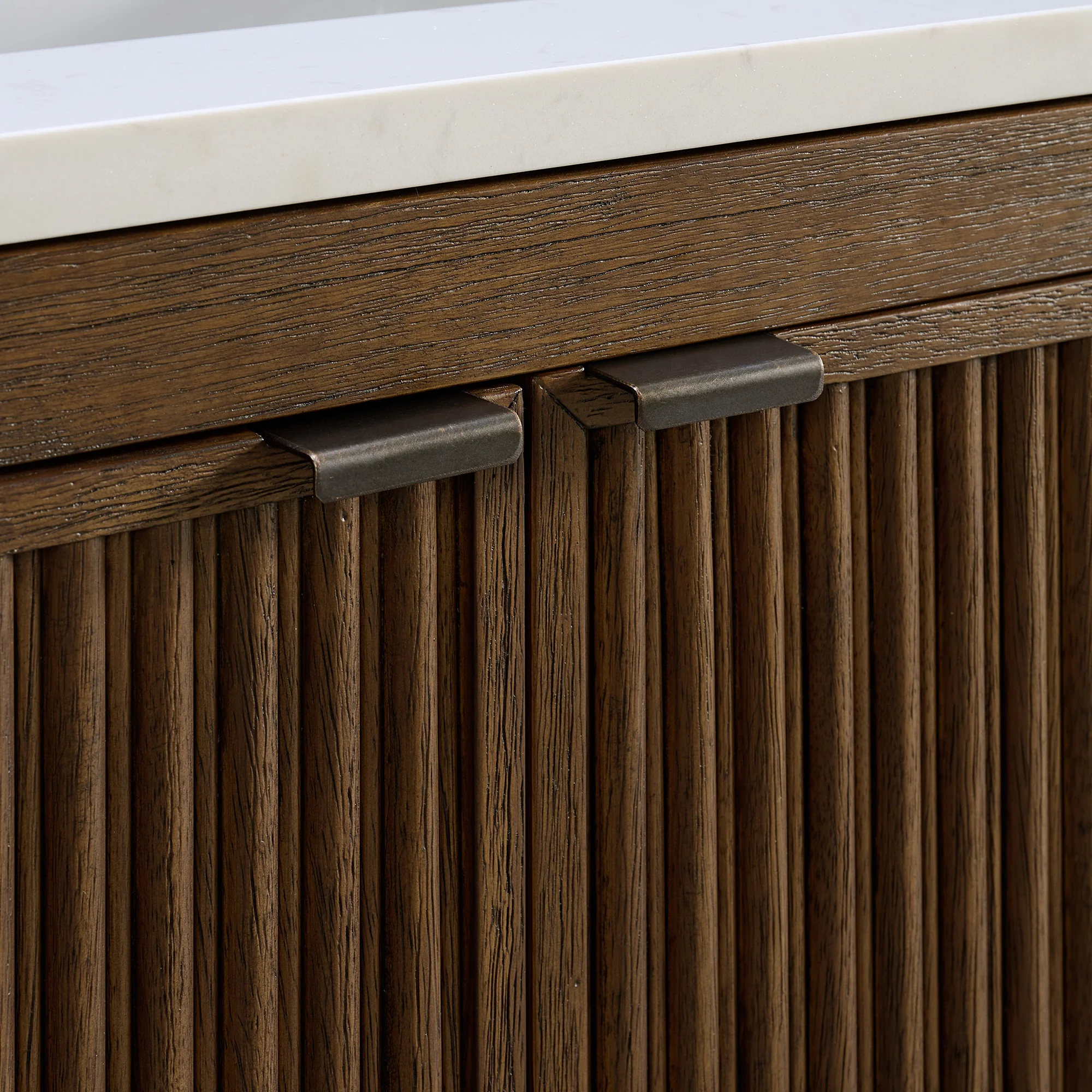 Kendal 30" RTA Single Bathroom Vanity in Enhanced Brown Oak | Cararra Engineered Marble - Image 7