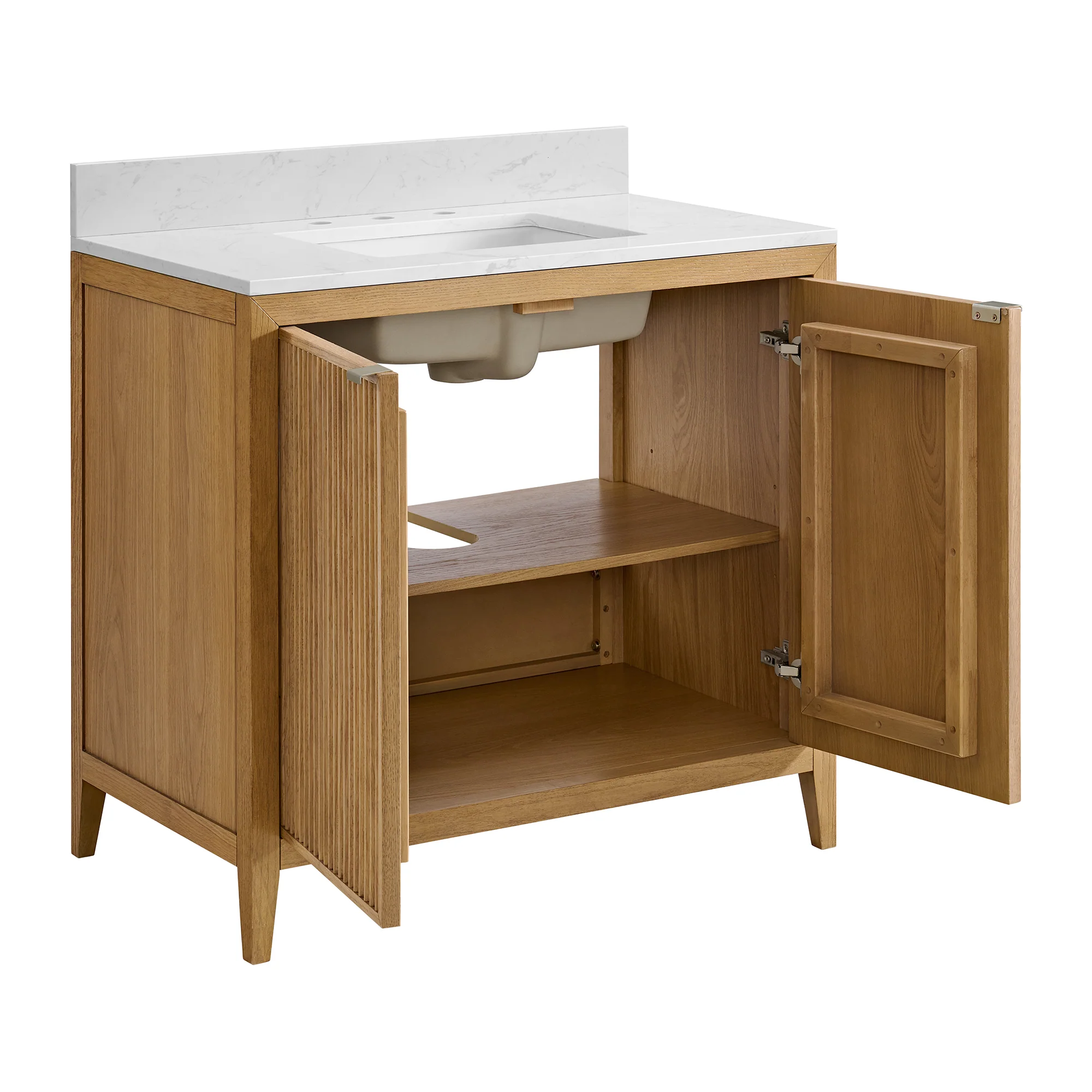 Kendal 36"W x 22"D RTA Single Sink Bathroom Vanity | Calacatta Gold Quartz Countertop - Image 4