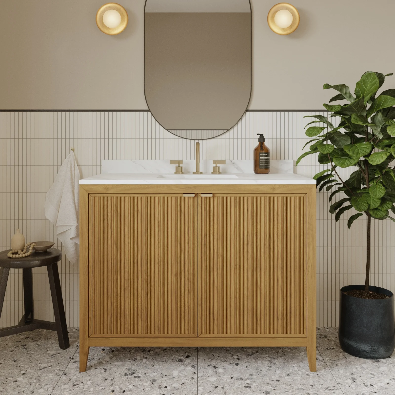 Kendal 42" Single Sink Bathroom Vanity | Cultured Marble Countertop - Image 11