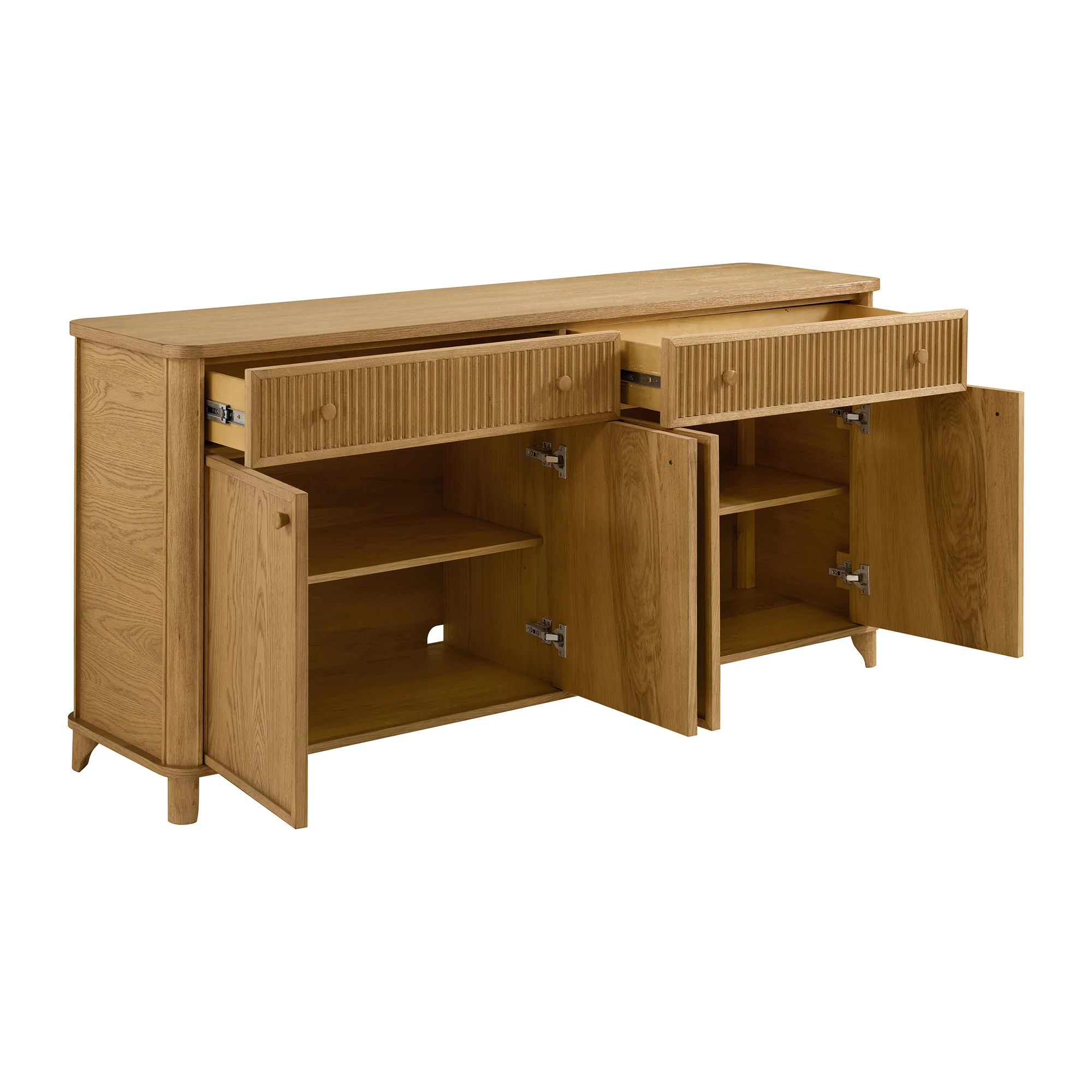 Kathryne 74" Solid Wood Sideboard Buffet In Natural Oak - Image 10