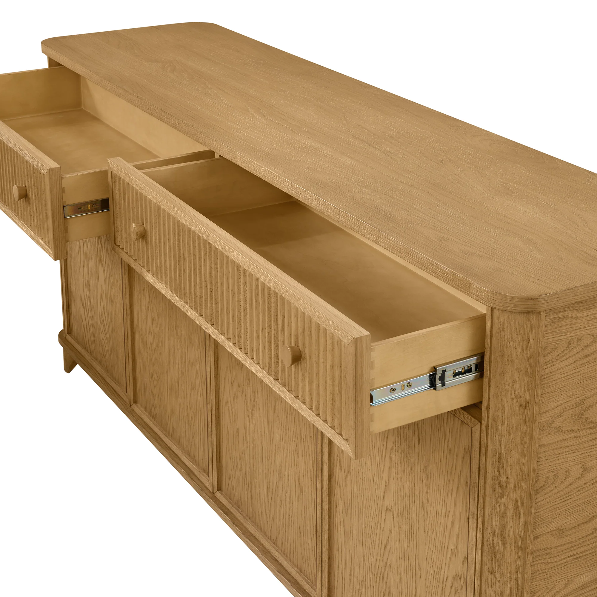 Kathryne 74" Solid Wood Sideboard Buffet In Natural Oak - Image 11