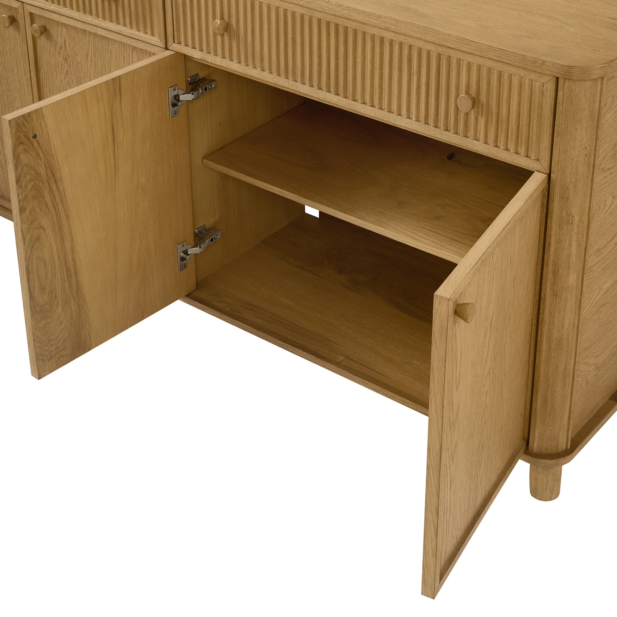 Kathryne 74" Solid Wood Sideboard Buffet In Natural Oak - Image 16