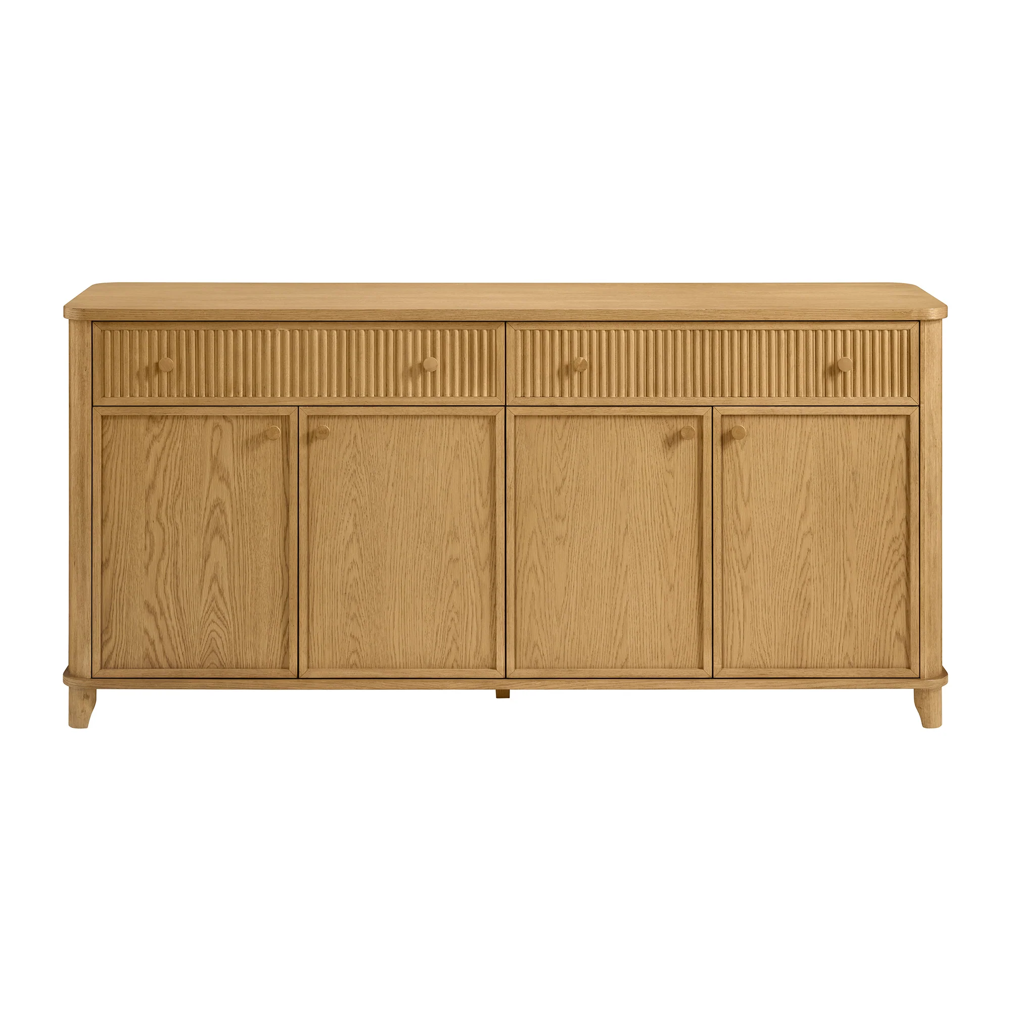 Kathryne 74" Solid Wood Sideboard Buffet In Natural Oak - Image 4