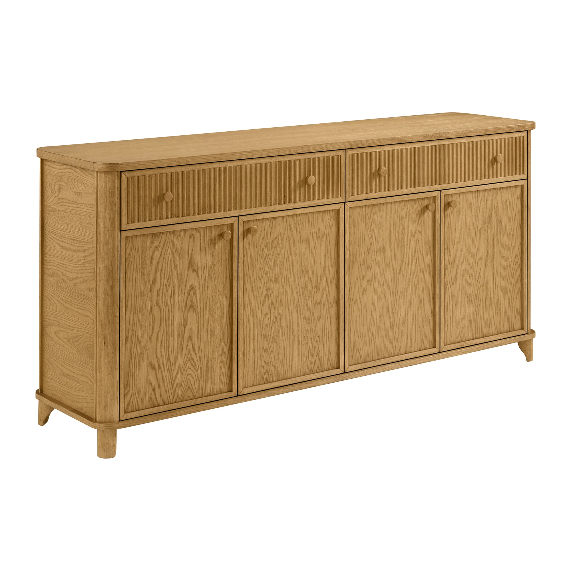 Kathryne 74" Solid Wood Sideboard Buffet In Natural Oak - Image 5