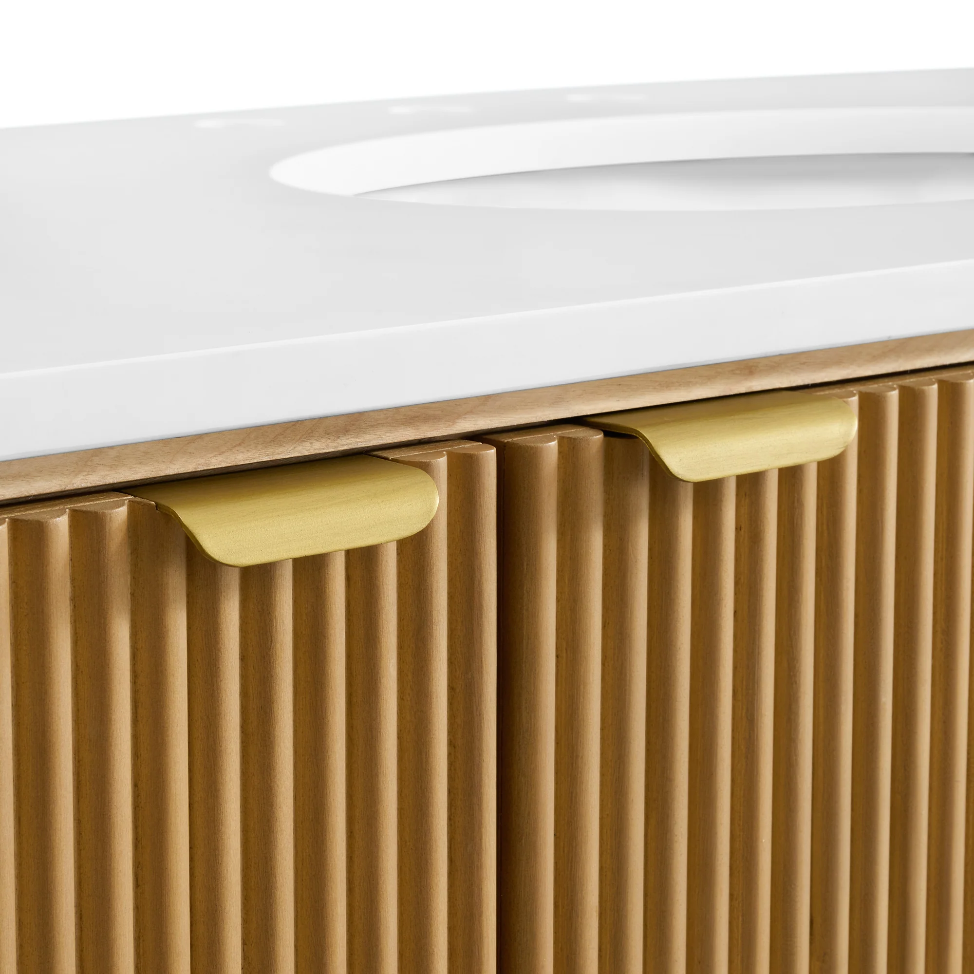 Luna Reeded 72" Double Bathroom Vanity With Quartz Countertop - Image 13