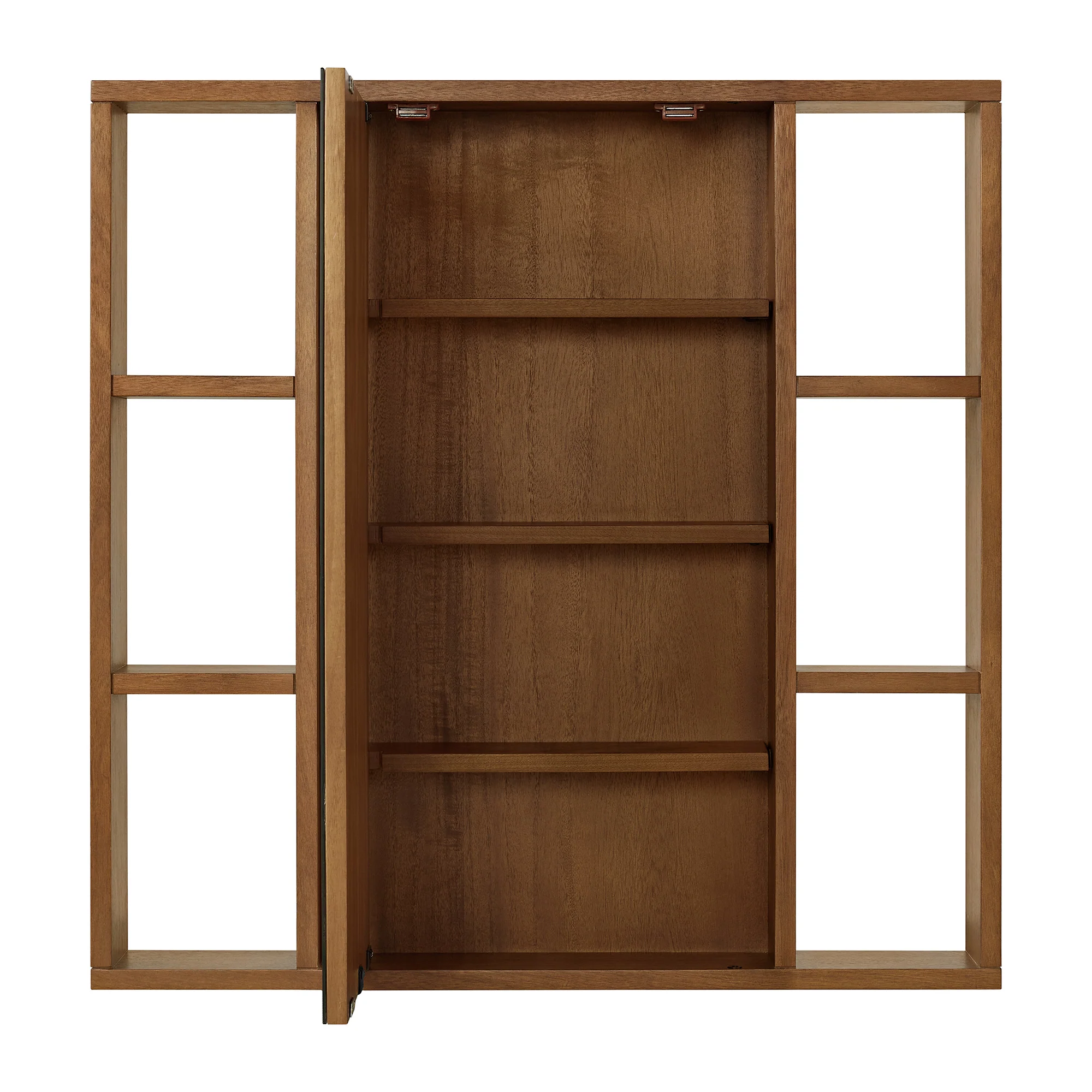 Midland 30"W x 30"H Surface Mount Medicine Cabinet with Side Shelves in Walnut or Oak - Image 12