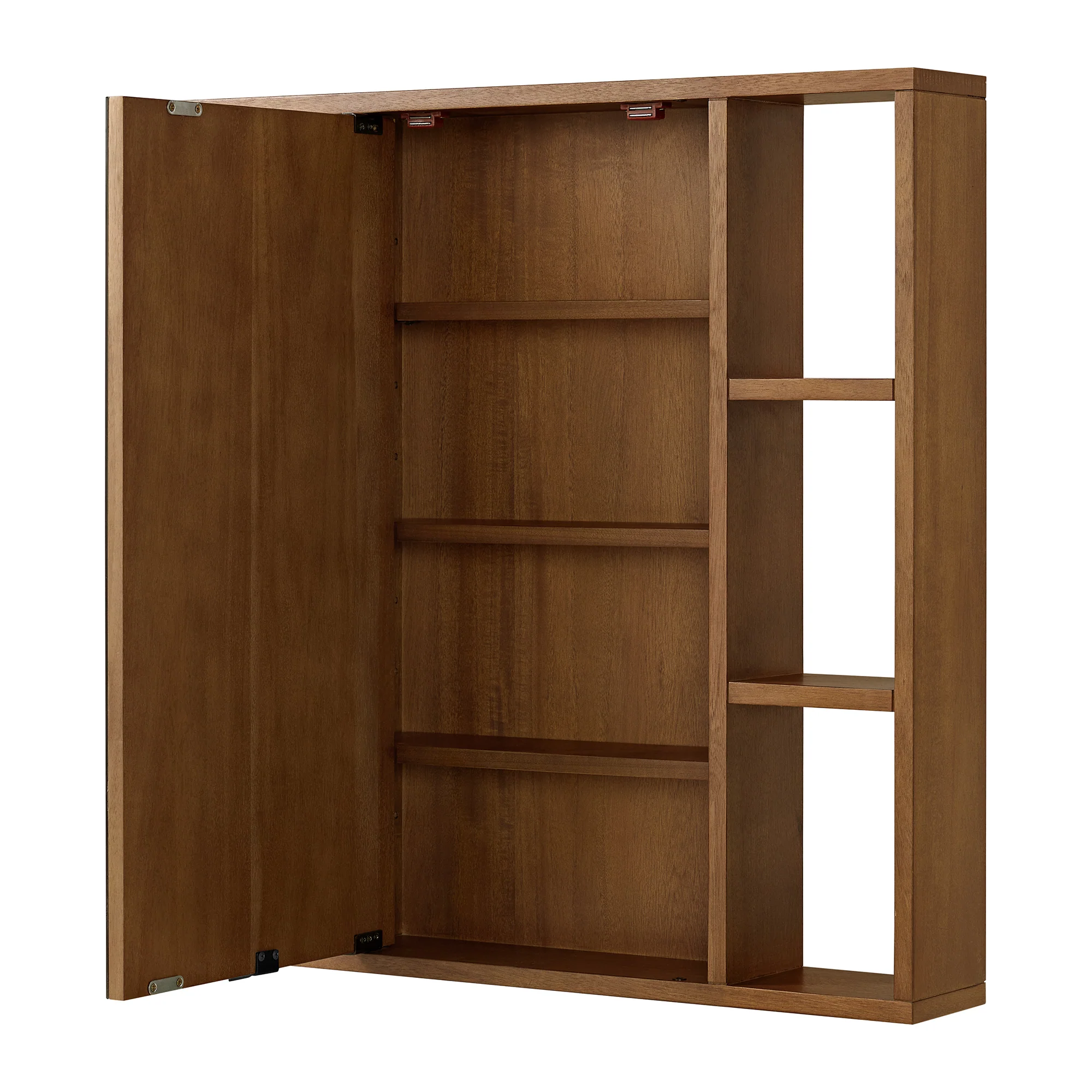 Midland 30"W x 30"H Surface Mount Medicine Cabinet with Side Shelves in Walnut or Oak - Image 14