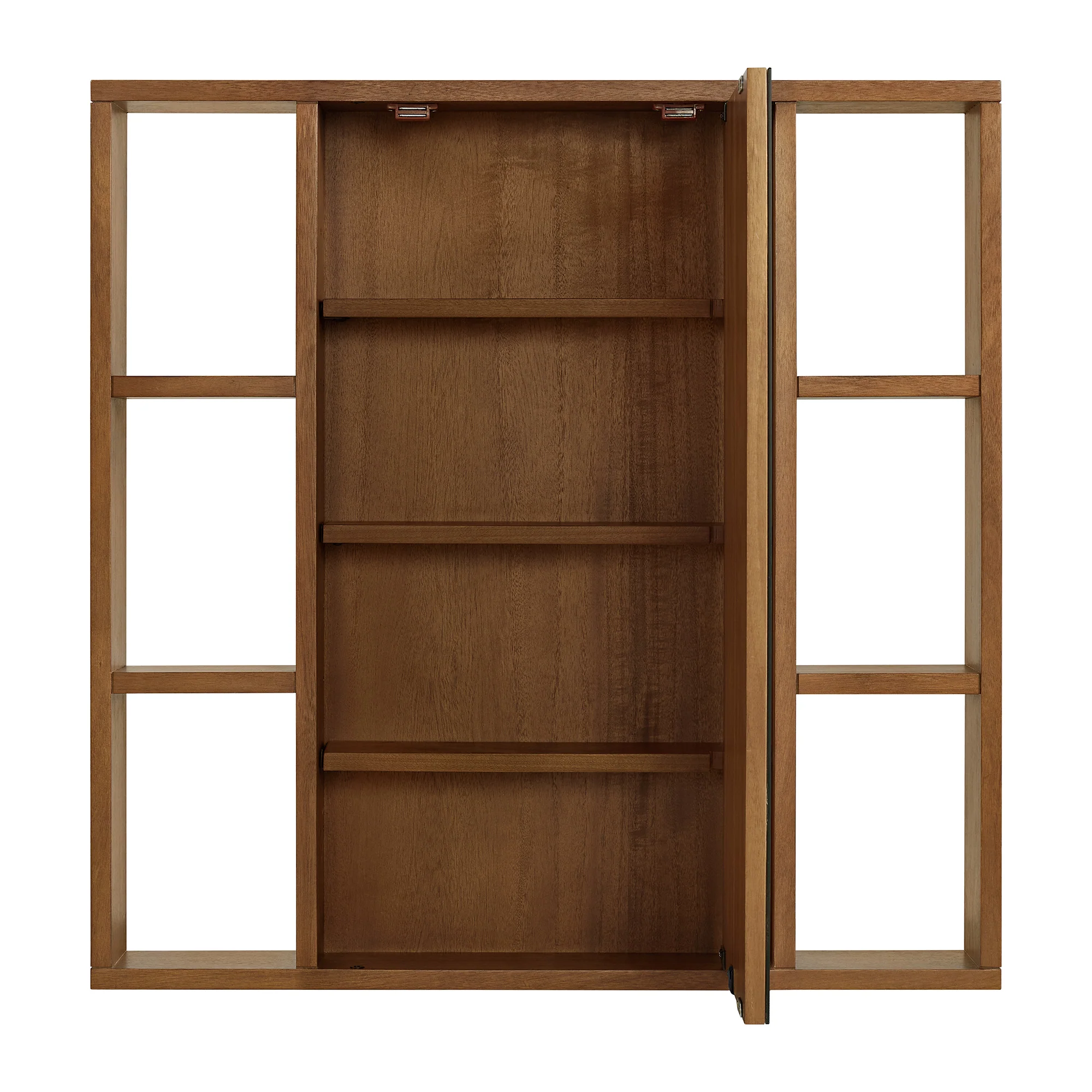 Midland 30"W x 30"H Surface Mount Medicine Cabinet with Side Shelves in Walnut or Oak - Image 15