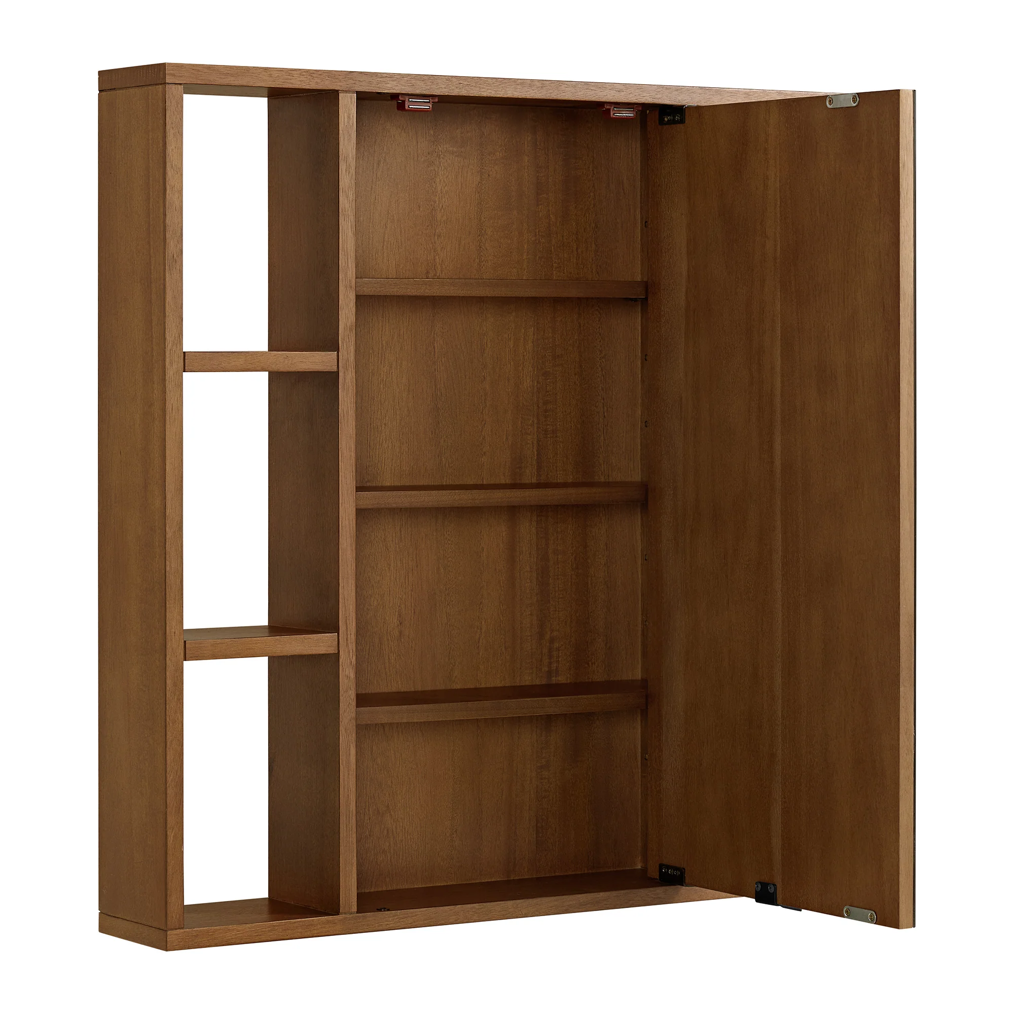 Midland 30"W x 30"H Surface Mount Medicine Cabinet with Side Shelves in Walnut or Oak - Image 16